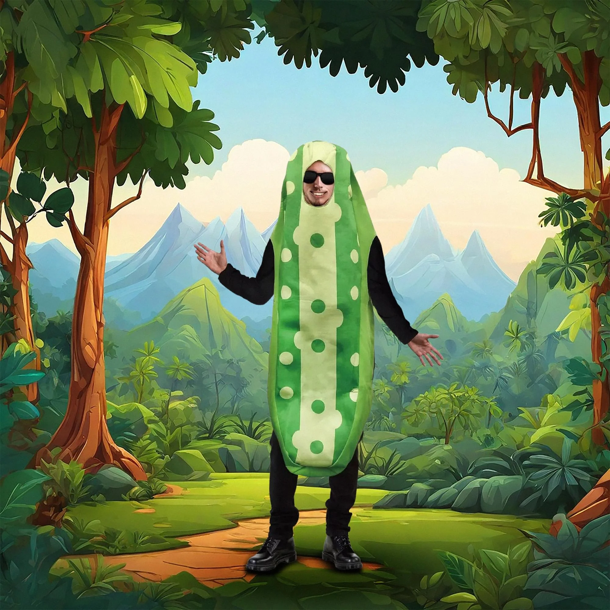 Silly Dill Pickle Adult Costume | One Size - Image 2