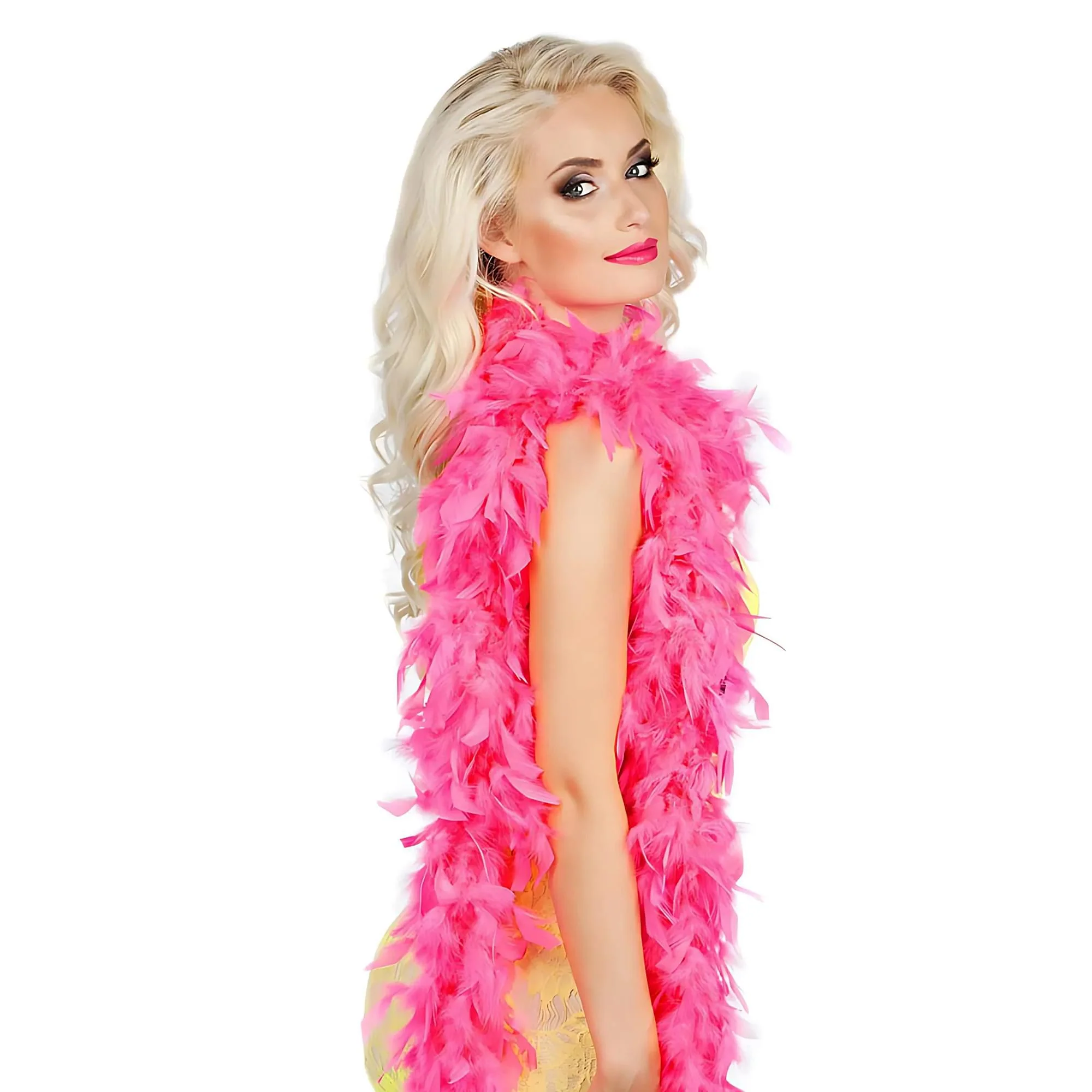 Pink Adult Feather Costume Boa - Image 3