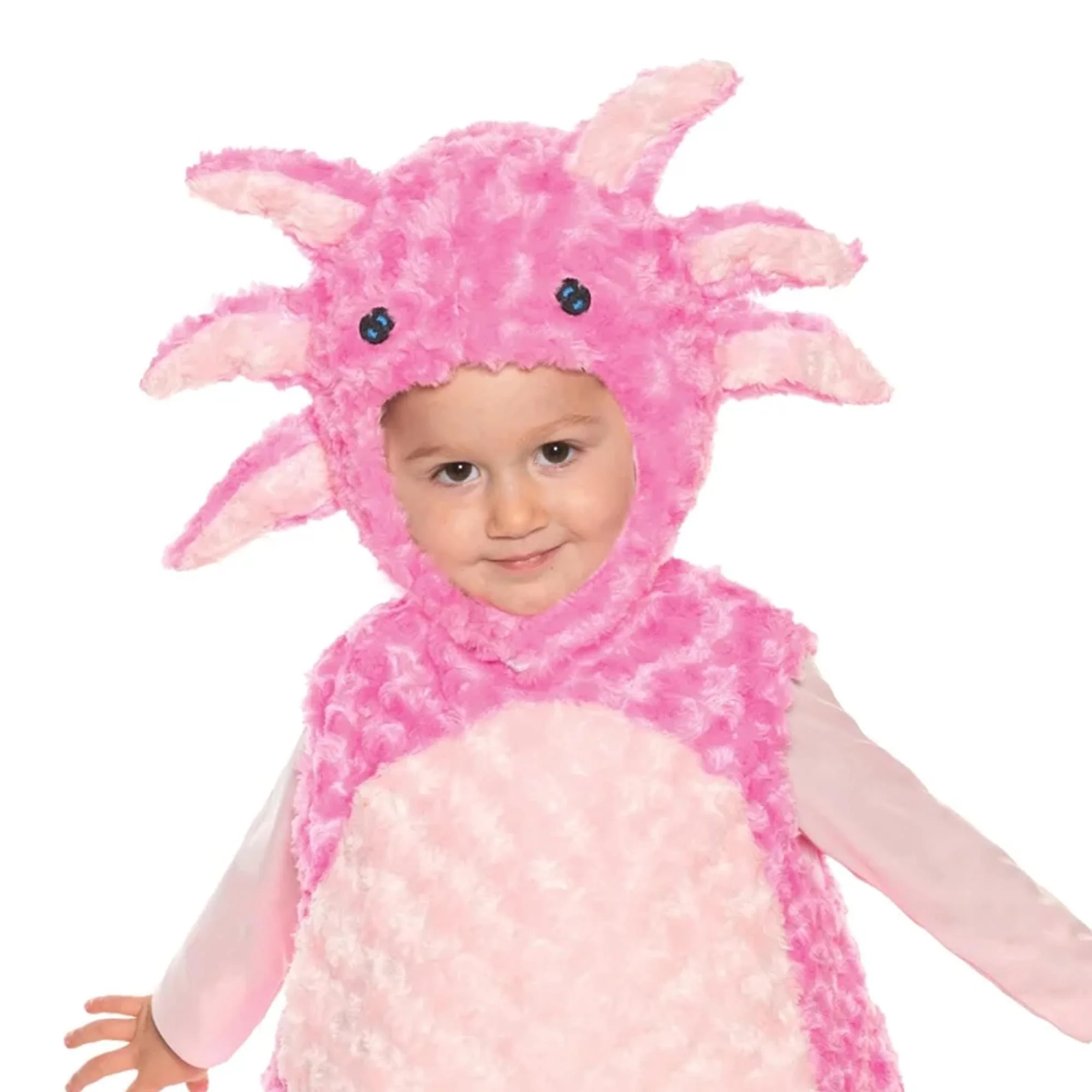 Pink Axolotl Plush Baby Costume With Hood - Image 2