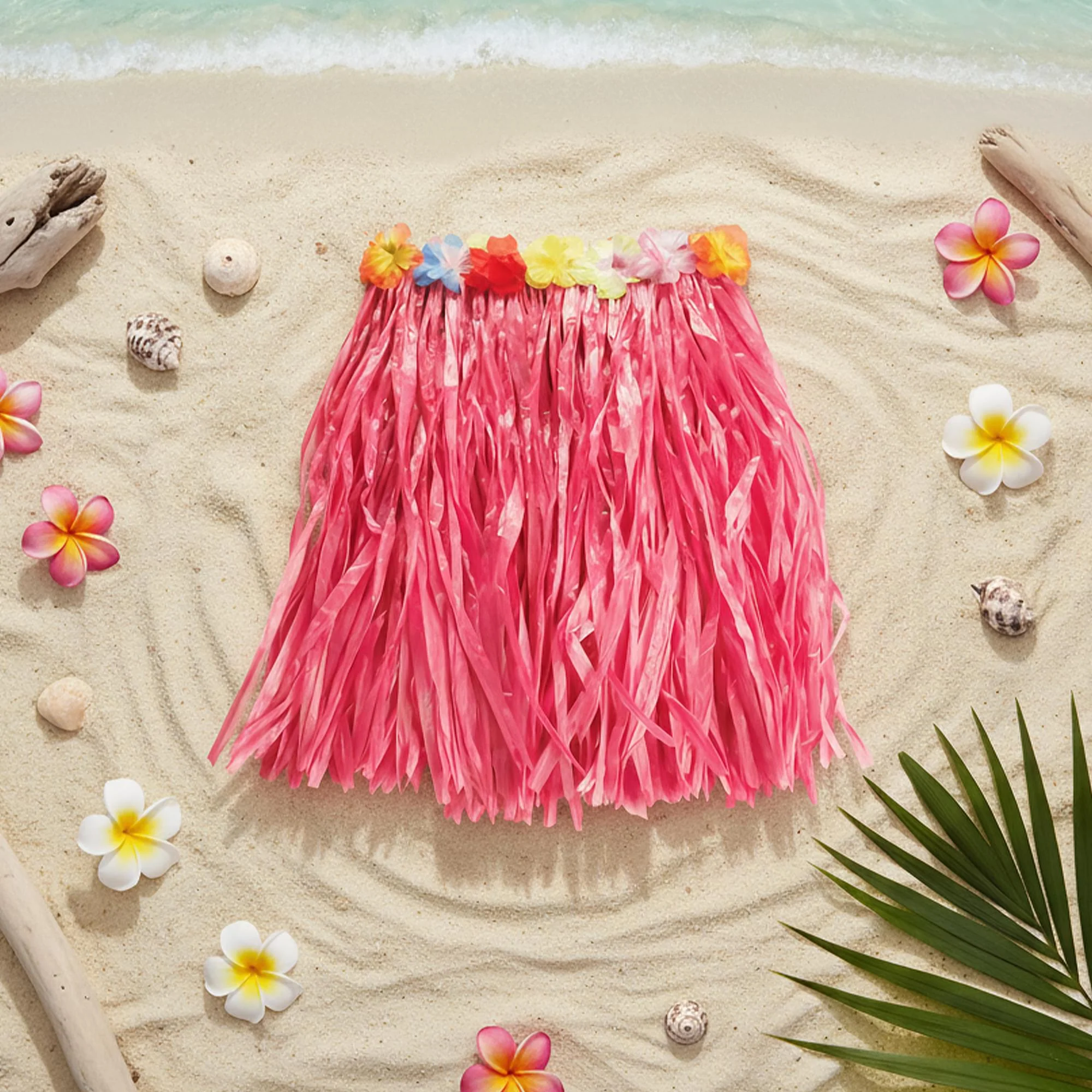 Pink Hawaiian Skirt Costume Accessory - Image 3