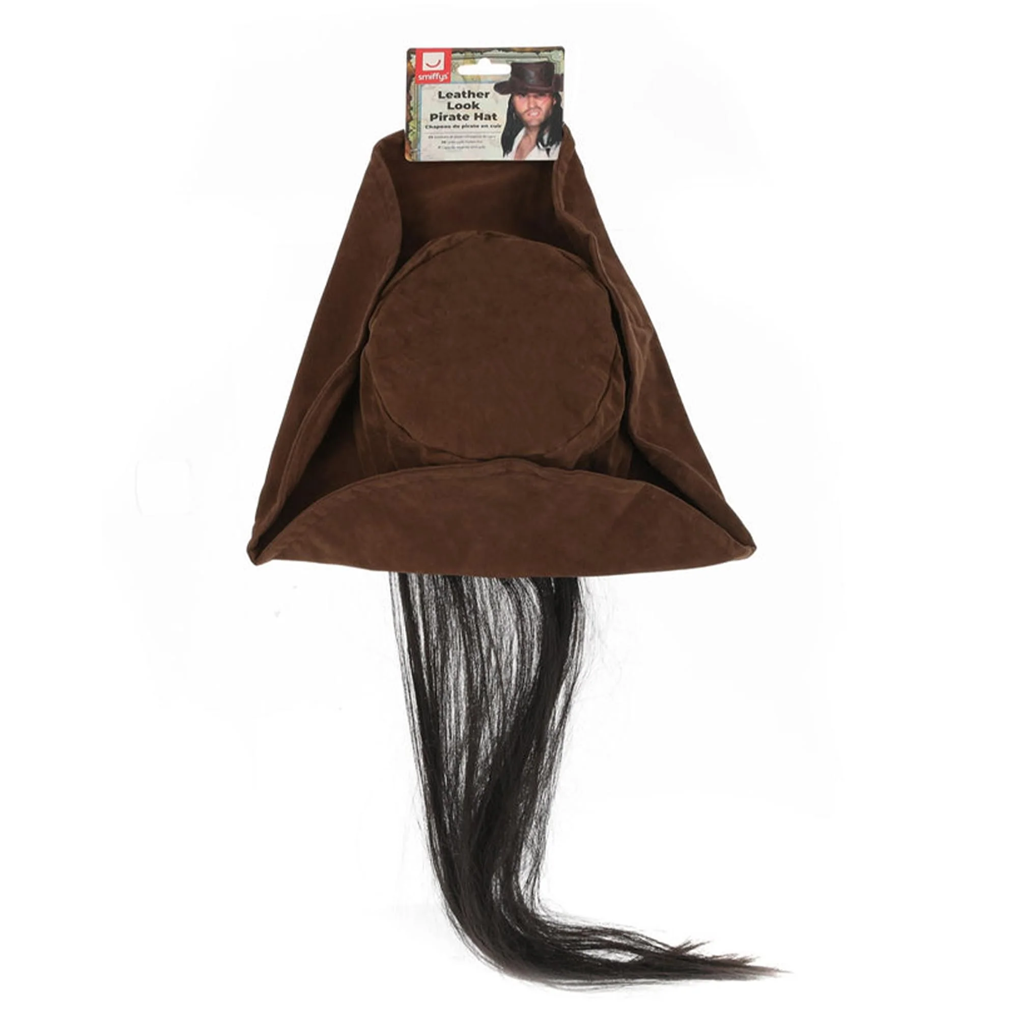 Pirate Hat with Hair Brown Costume Accessory - Image 2
