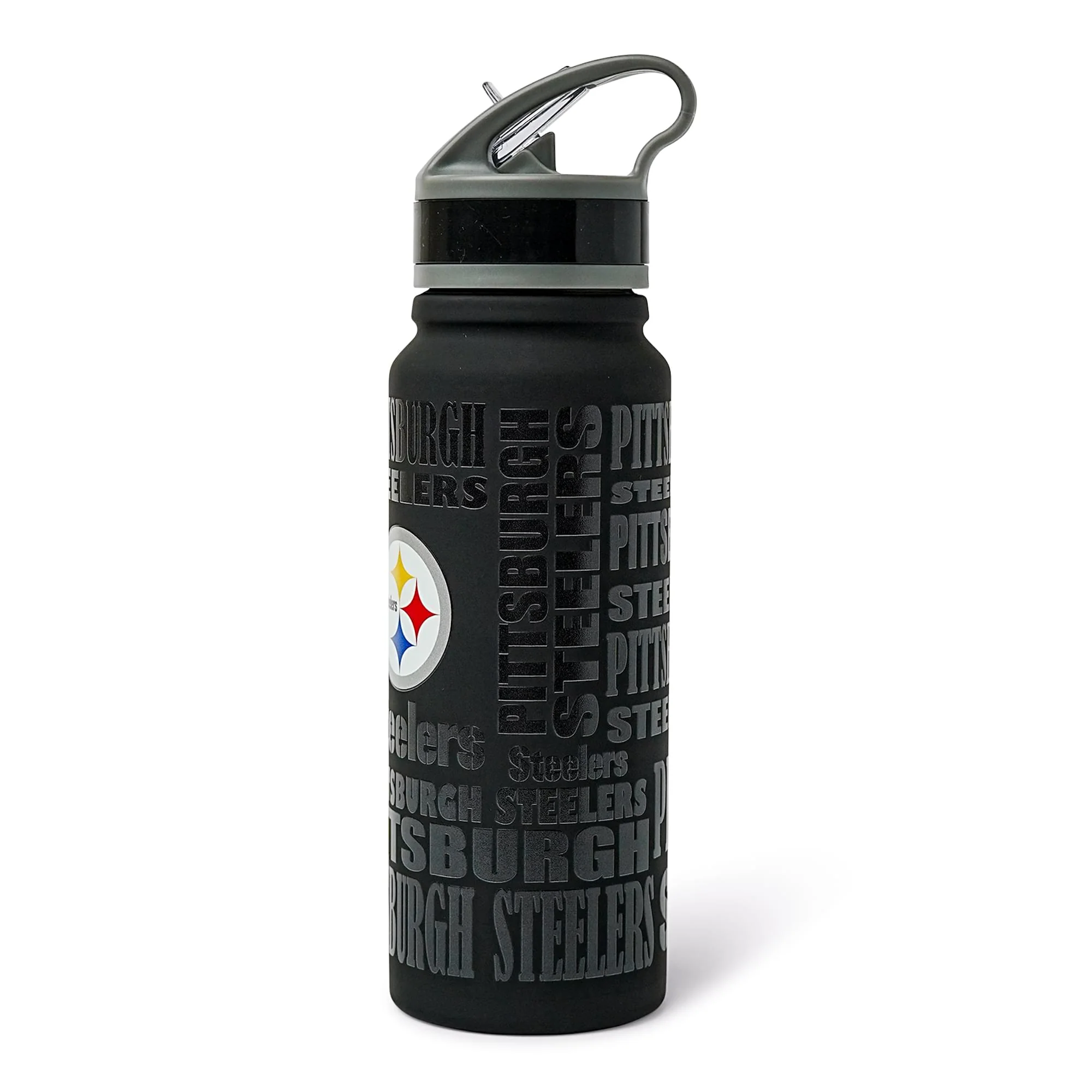 Pittsburgh Steelers Replay 25-Ounce Stainless Steel Flip-Top NFL Water Bottle - Image 2