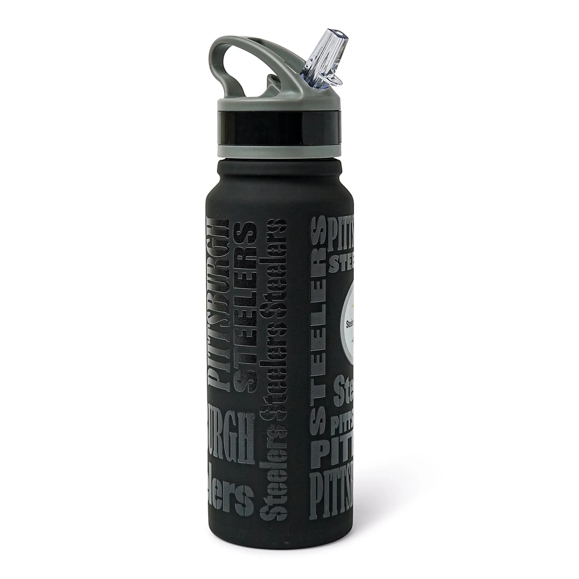 Pittsburgh Steelers Replay 25-Ounce Stainless Steel Flip-Top NFL Water Bottle - Image 4