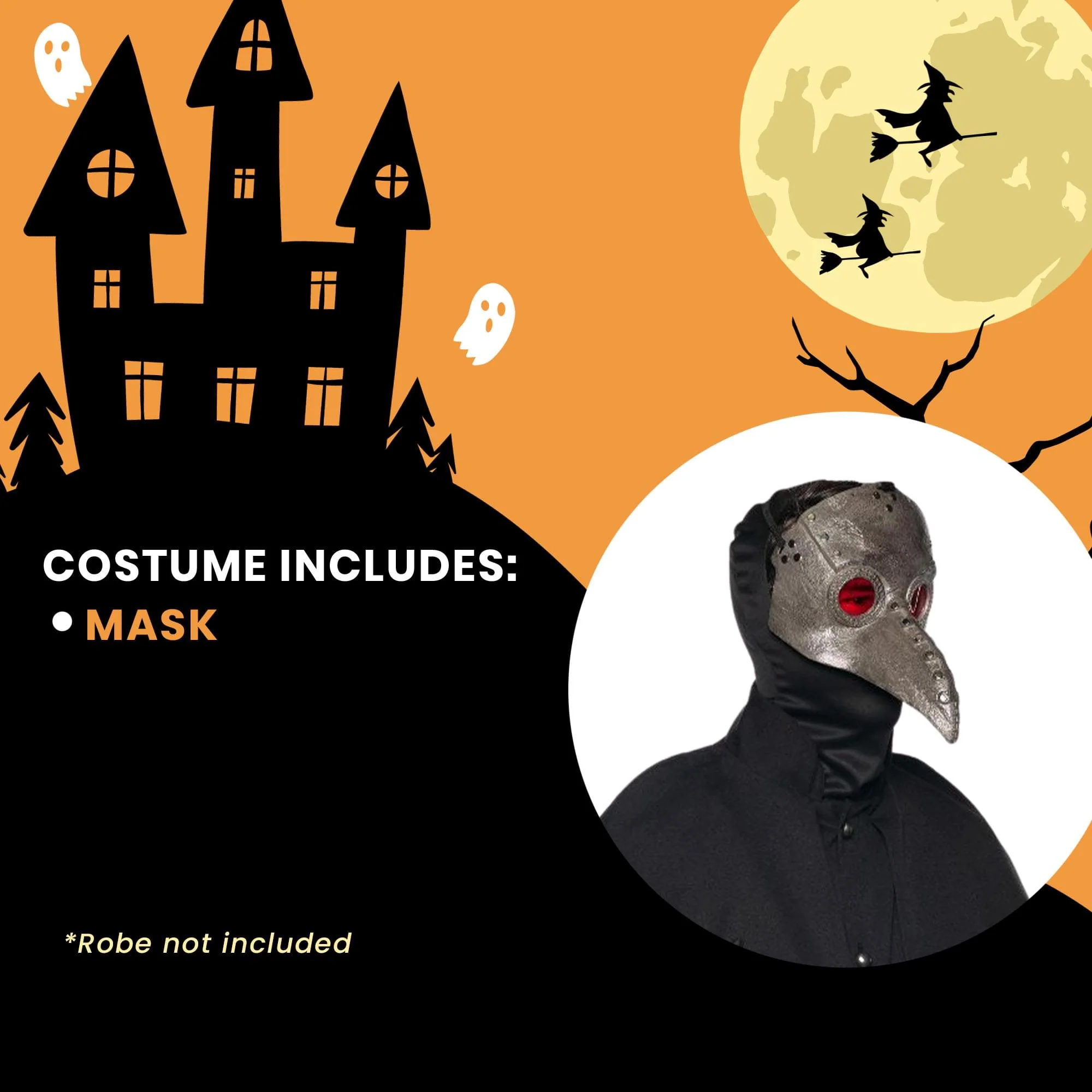 Plague Doctor Adult Costume Mask - Image 4