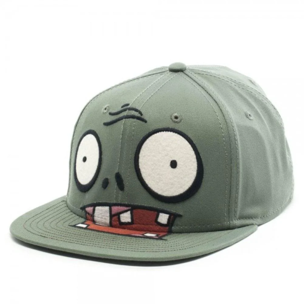 Plants Vs Zombies Big Face Mens Green Snapback Hat