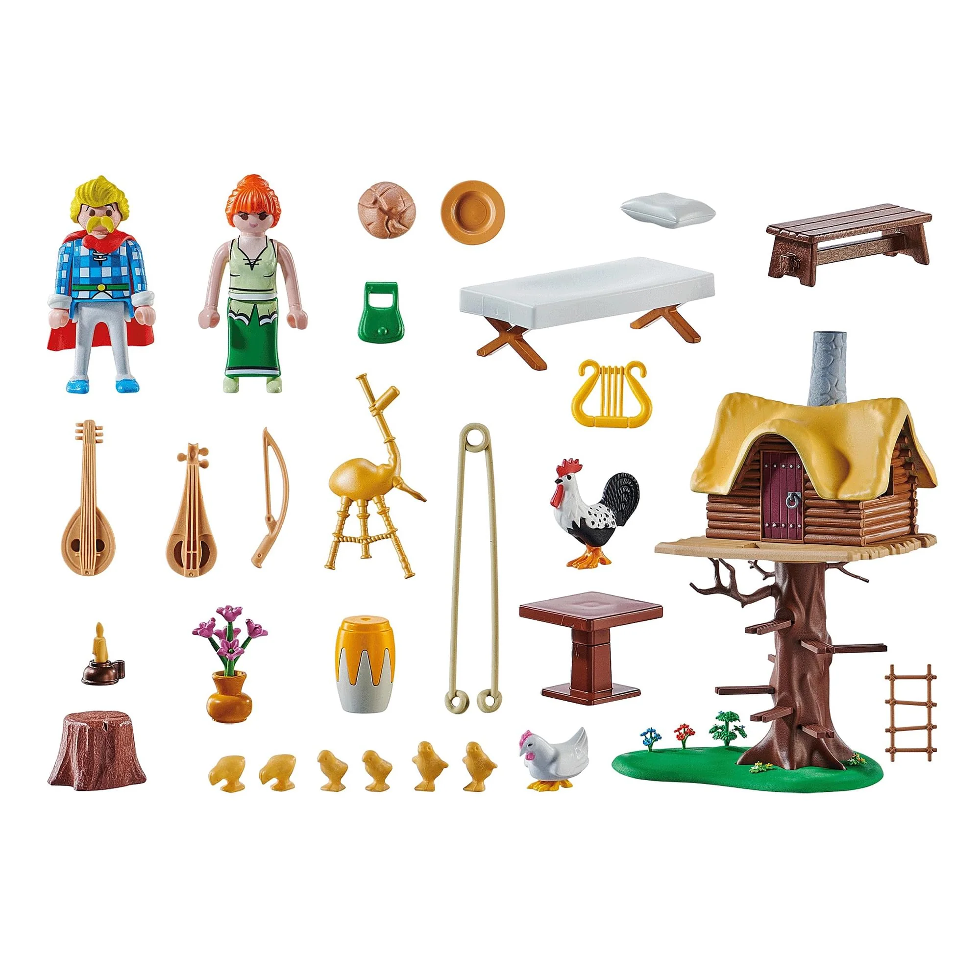 Playmobil 71016 Asterix: Cacofonix With Treehouse Building Set - Image 2