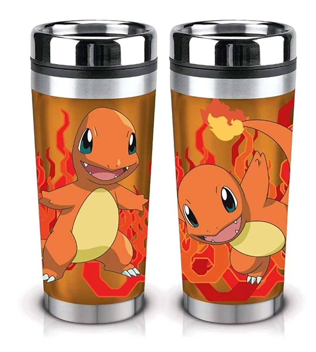 Pokemon 16oz Travel Mug Set: Charizard, Charmander, Pikachu, Group - Image 2