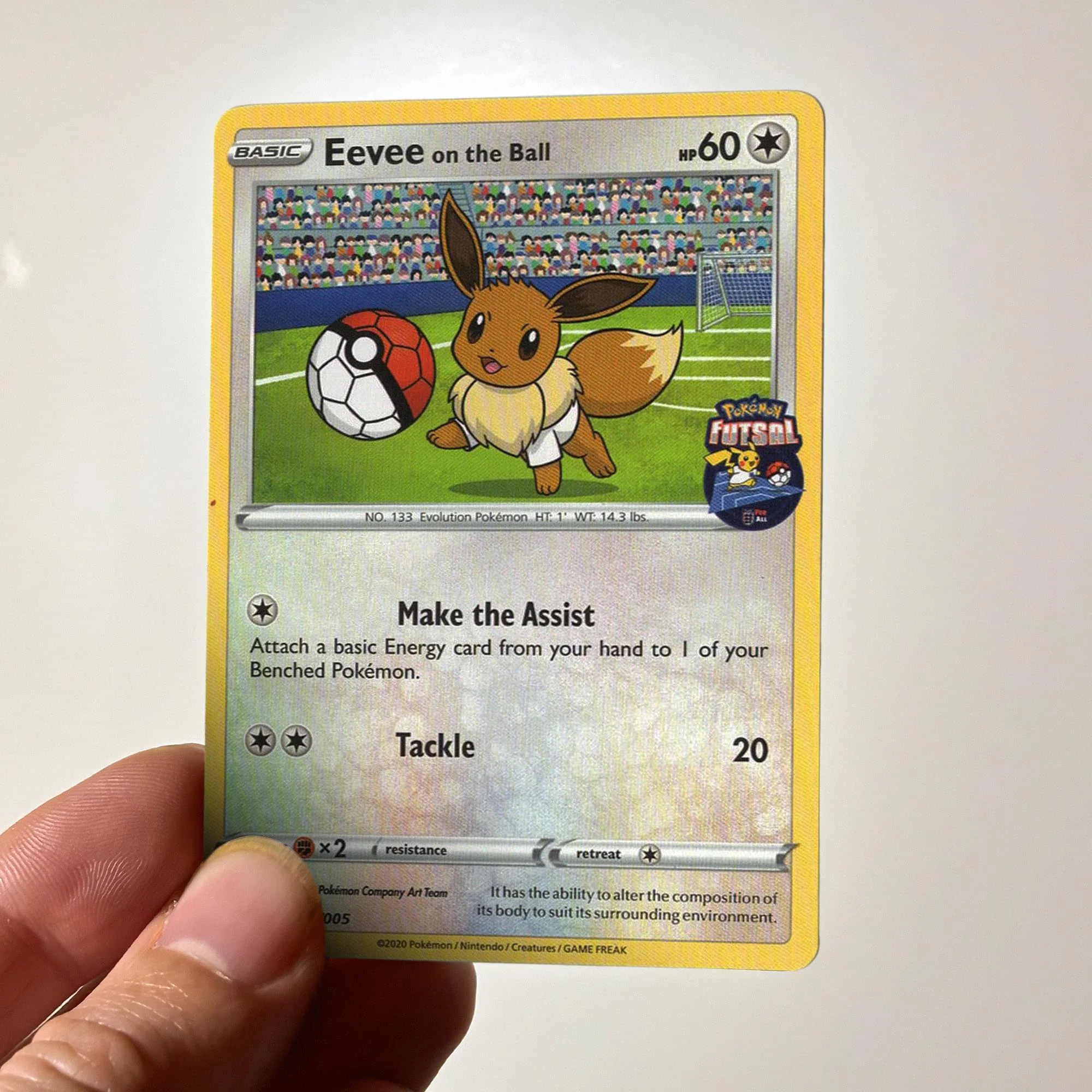 Pokemon Futsal 2020 Promo Trading Card | Eevee on the Ball - Image 4
