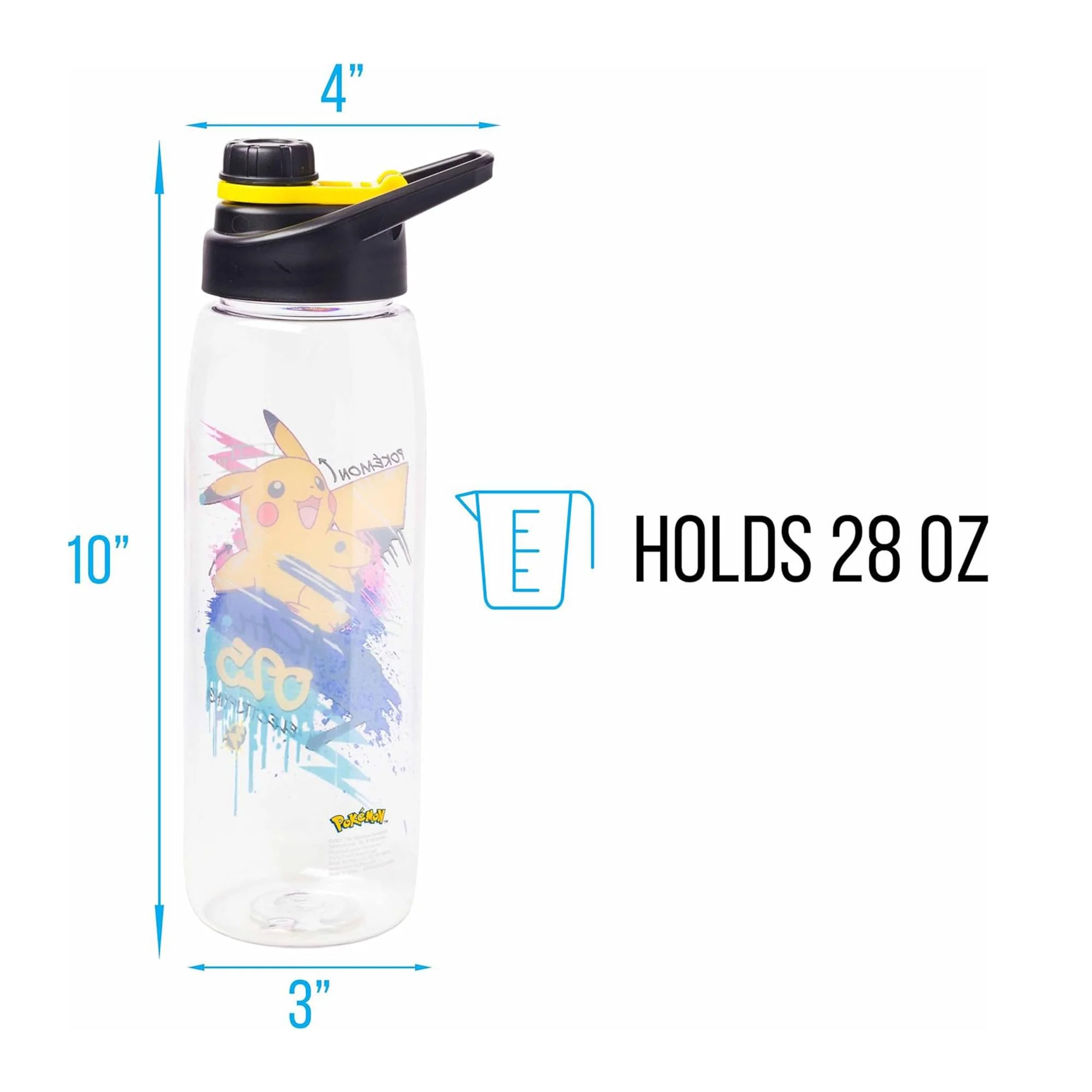 Pokemon Pikachu "Electrifying" Water Bottle With Handle Lid | Holds 28 Ounces - Image 4
