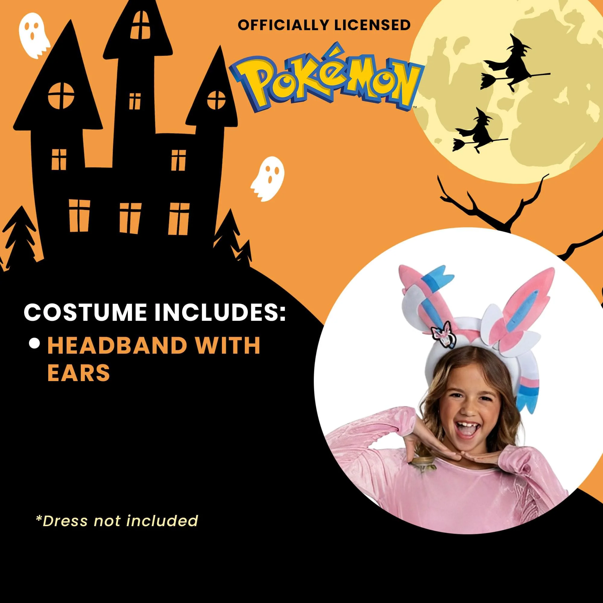 Pokemon Sylveon Costume Ears | Unisize 8+ - Image 4