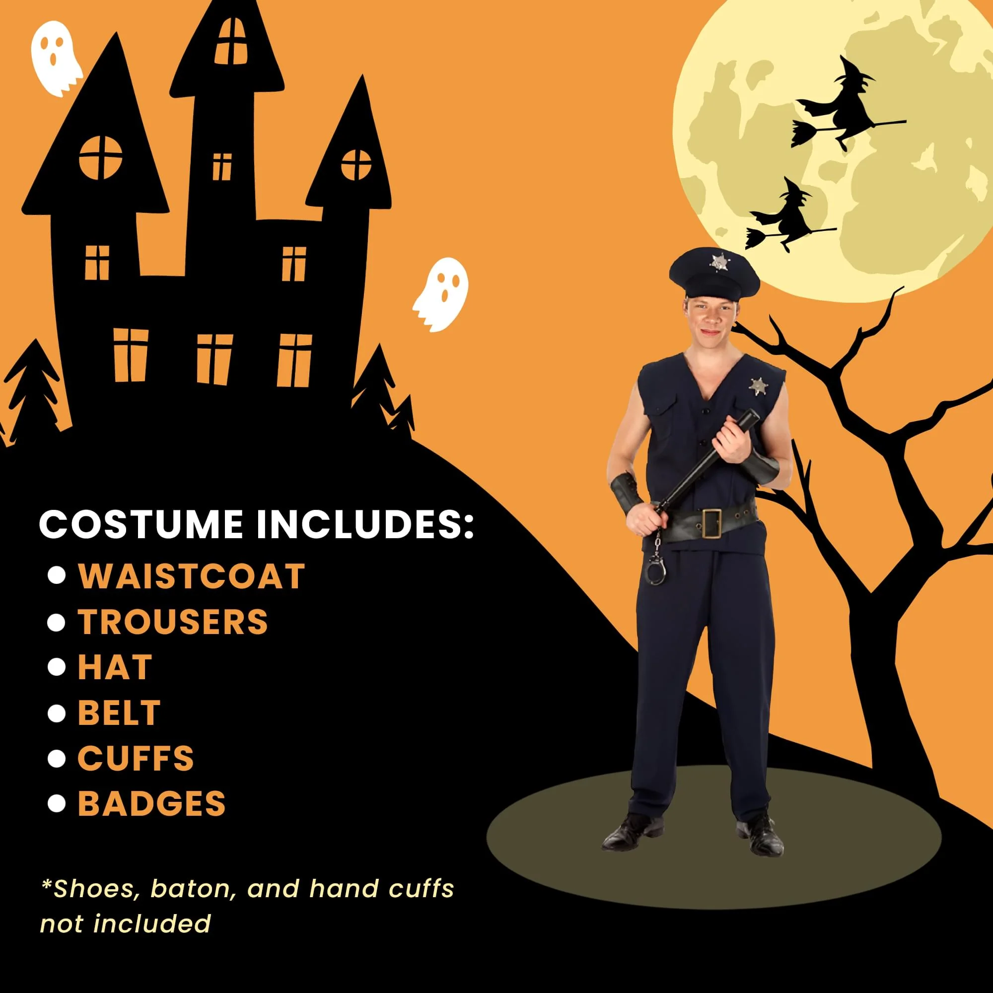 Policeman Chest, Waist Adult Costume - Image 16