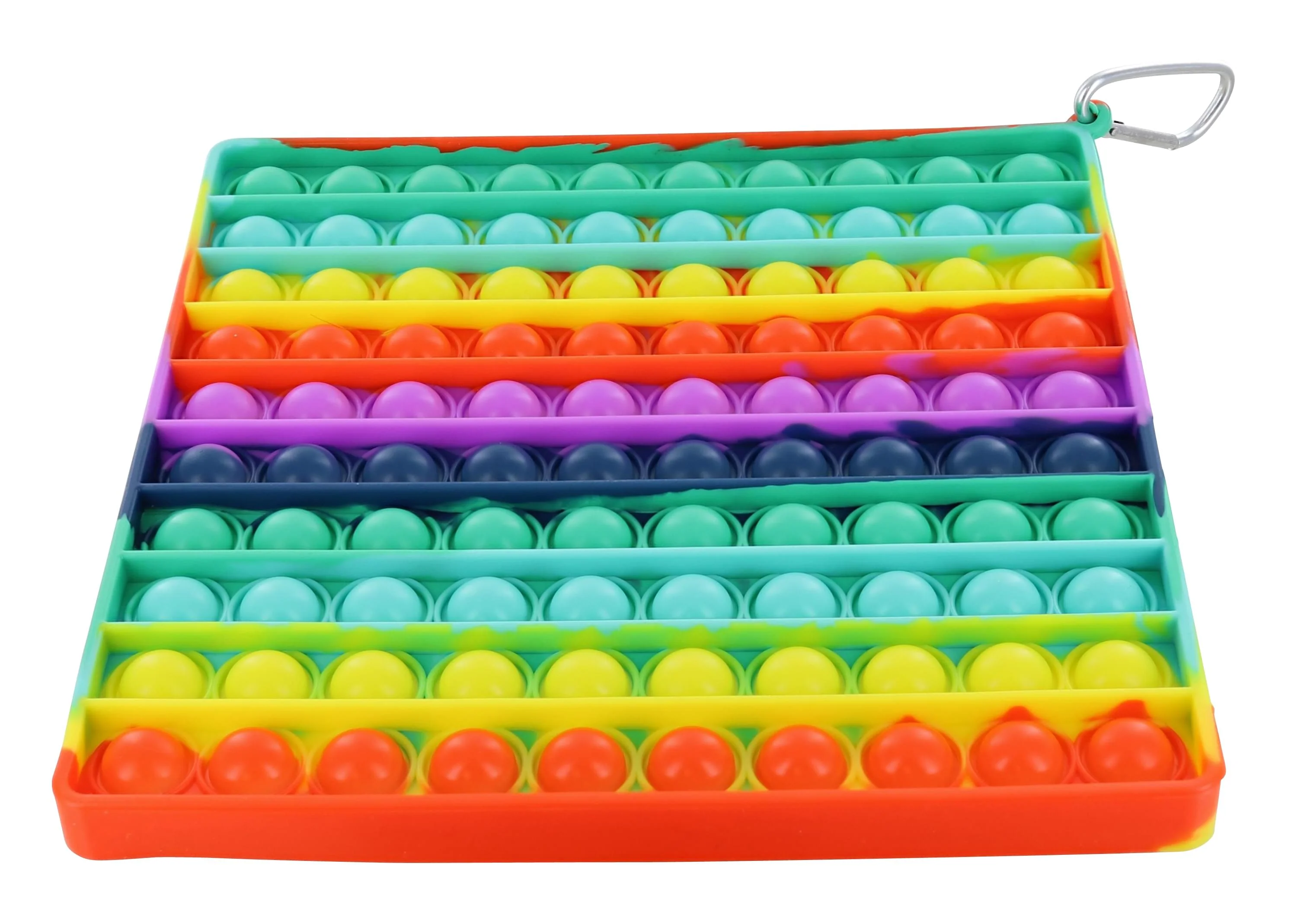 Rainbow Square 100-Button Silicone Pop Fidget Toy - Image 2