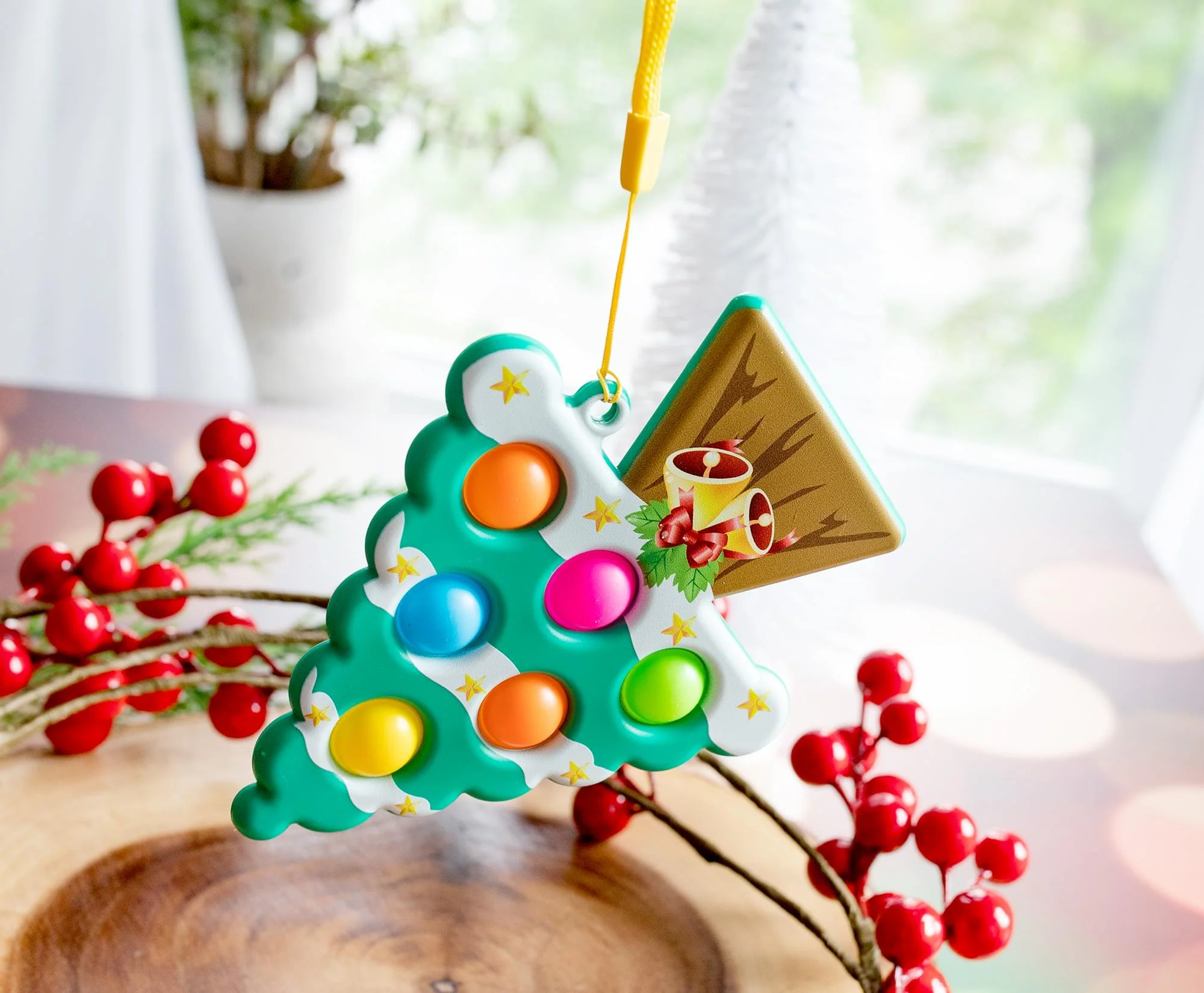 Pop Fidget Toy Holiday Tree 6-Button Bubble Popping Game - Image 6