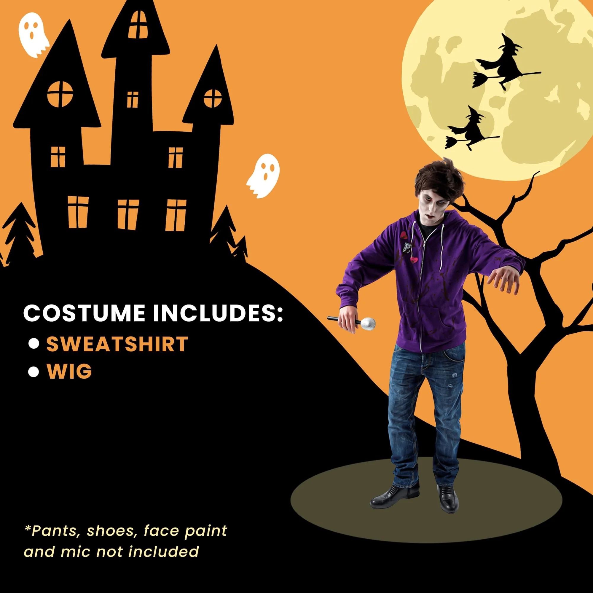 Pop Star Zombie Chest Up to Child Costume - Image 19