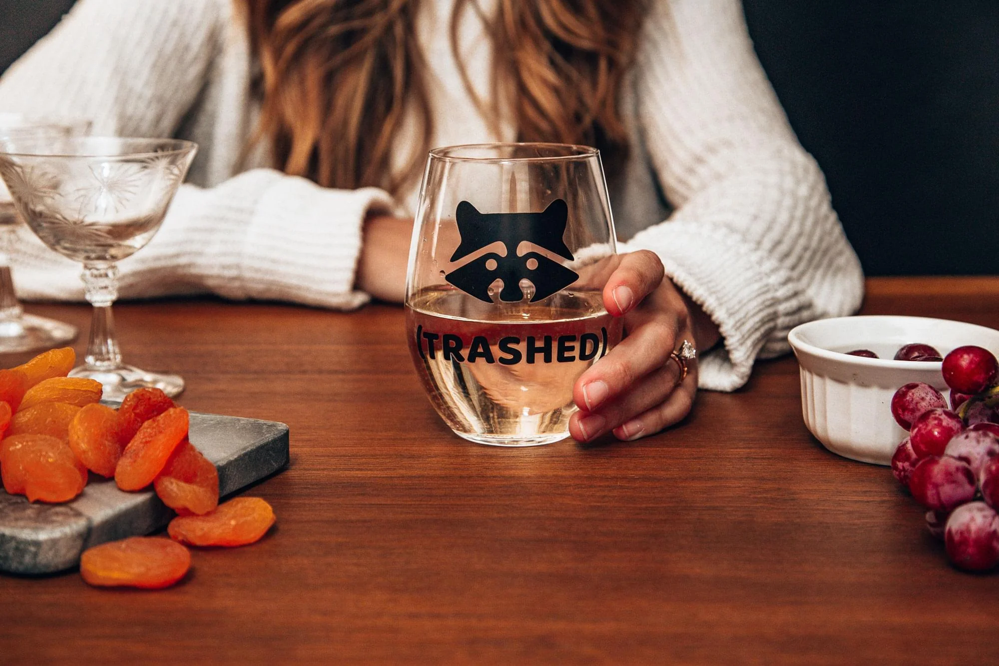 Raccoon "Trashed" Stemless Wine Glass | Holds 20 Ounces - Image 3