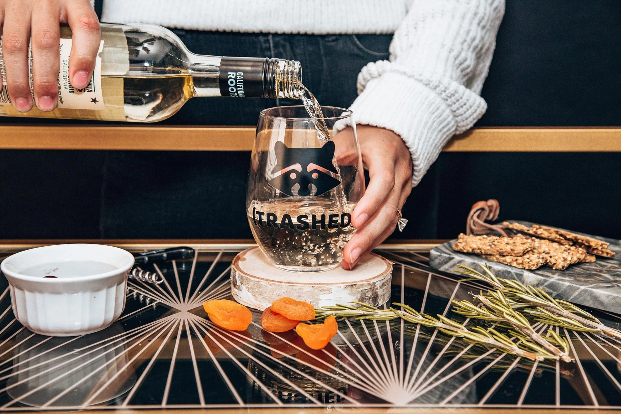 Raccoon "Trashed" Stemless Wine Glass | Holds 20 Ounces - Image 4