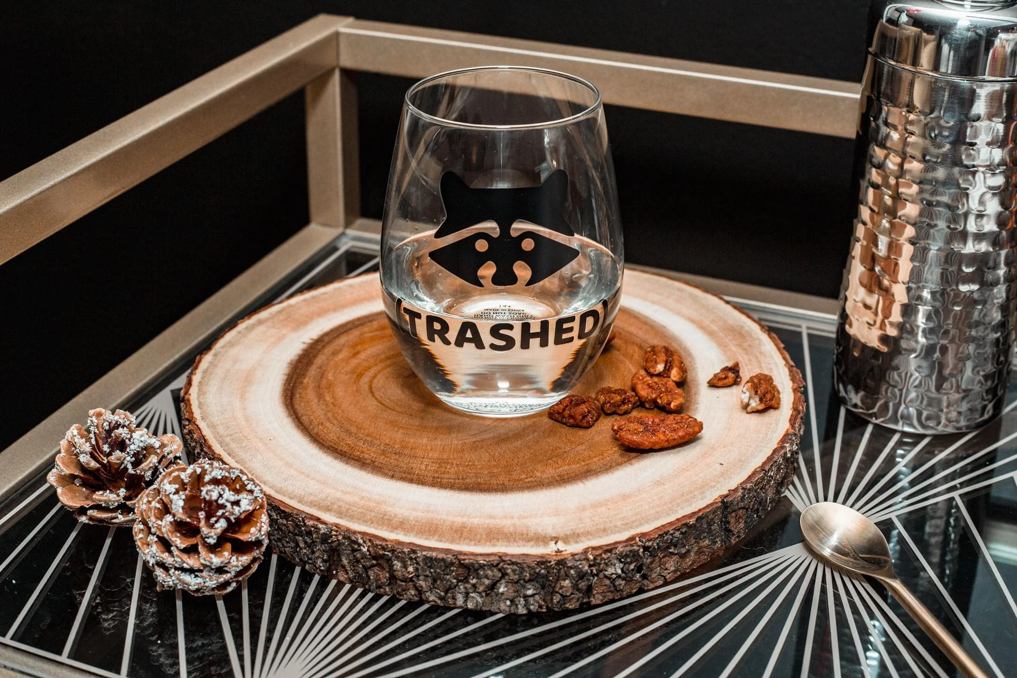 Raccoon "Trashed" Stemless Wine Glass | Holds 20 Ounces - Image 5