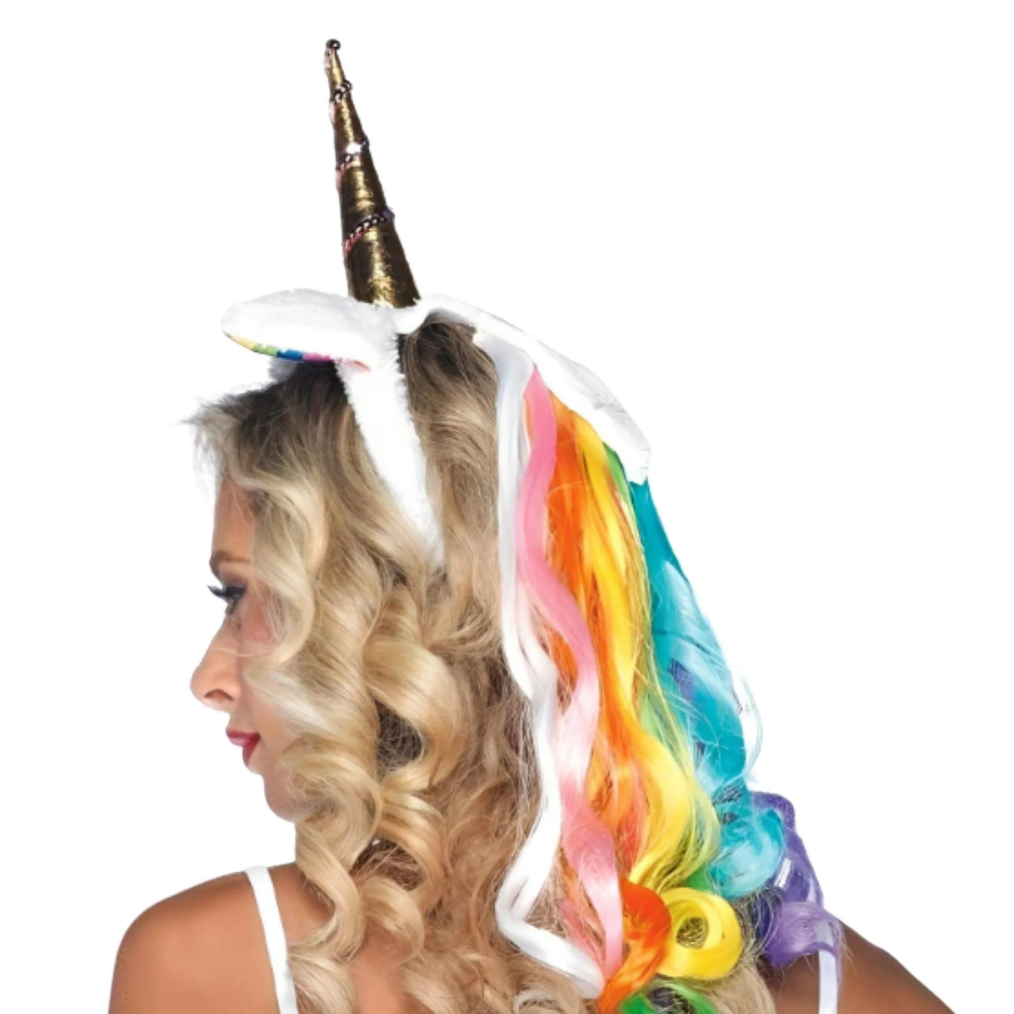Rainbow Unicorn Adult Costume Headband - Image 2