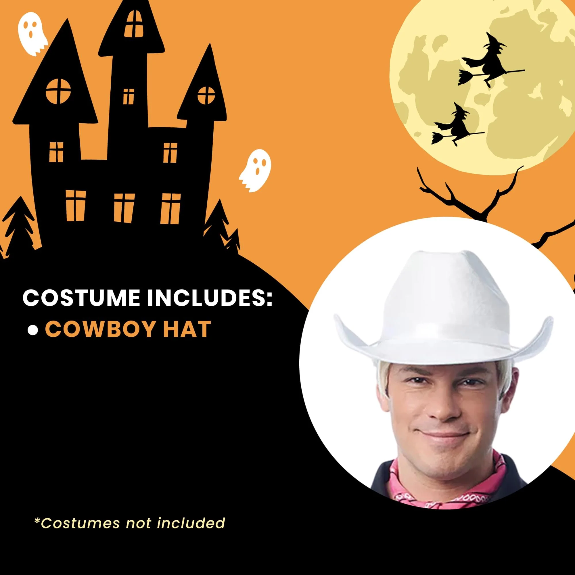 Rancher White Cowboy Hat Adult Costume Accessory - Image 4