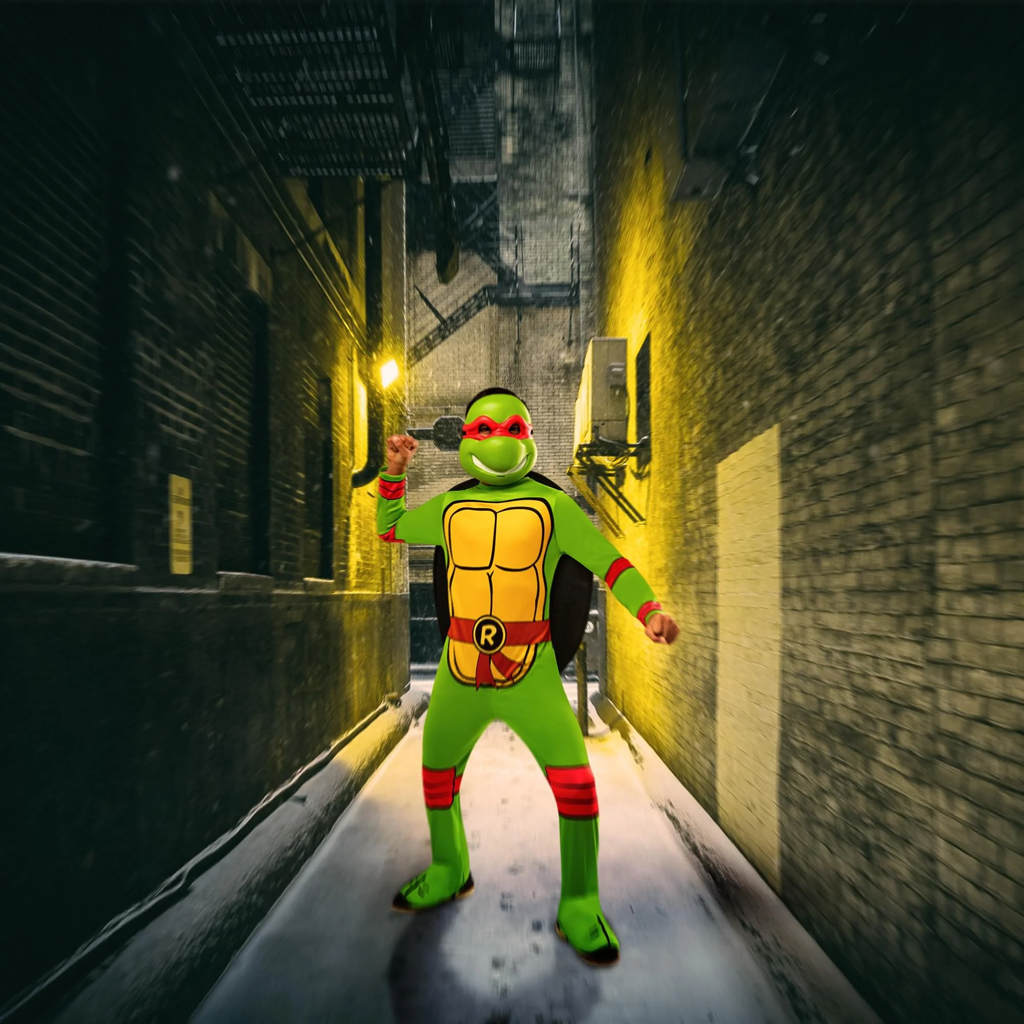 TMNT Raphael Boy's Costume Jumpsuit and Mask - Image 2