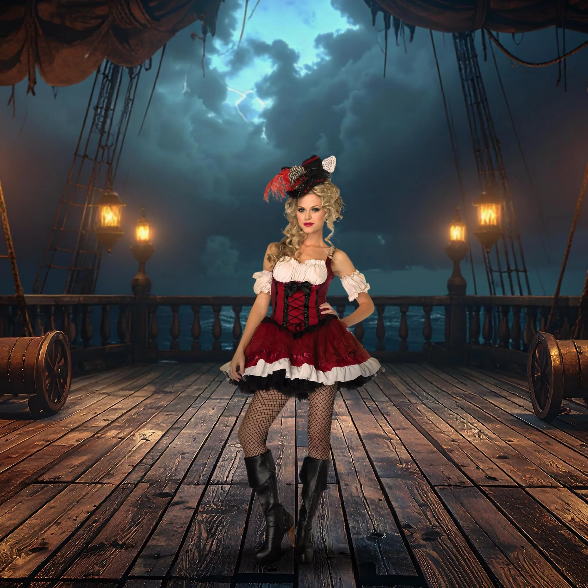 Ravishing Rouge Pirate Adult Women's Costume - Image 3
