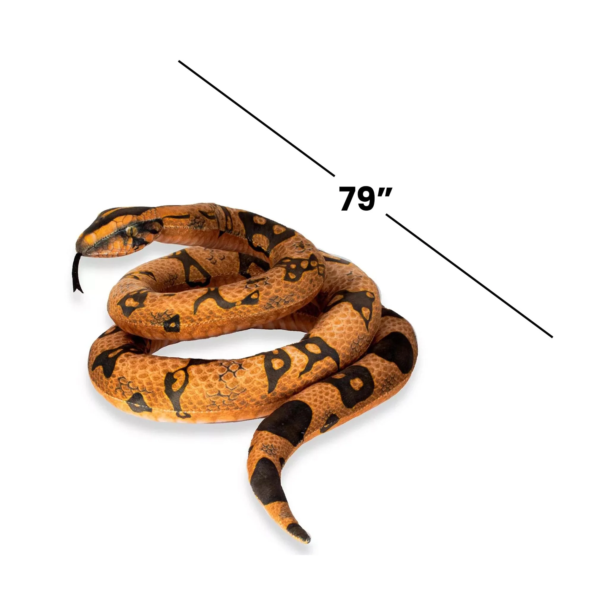Real Planet Python Brown 78.7 Inch Realistic Soft Plush - Image 5