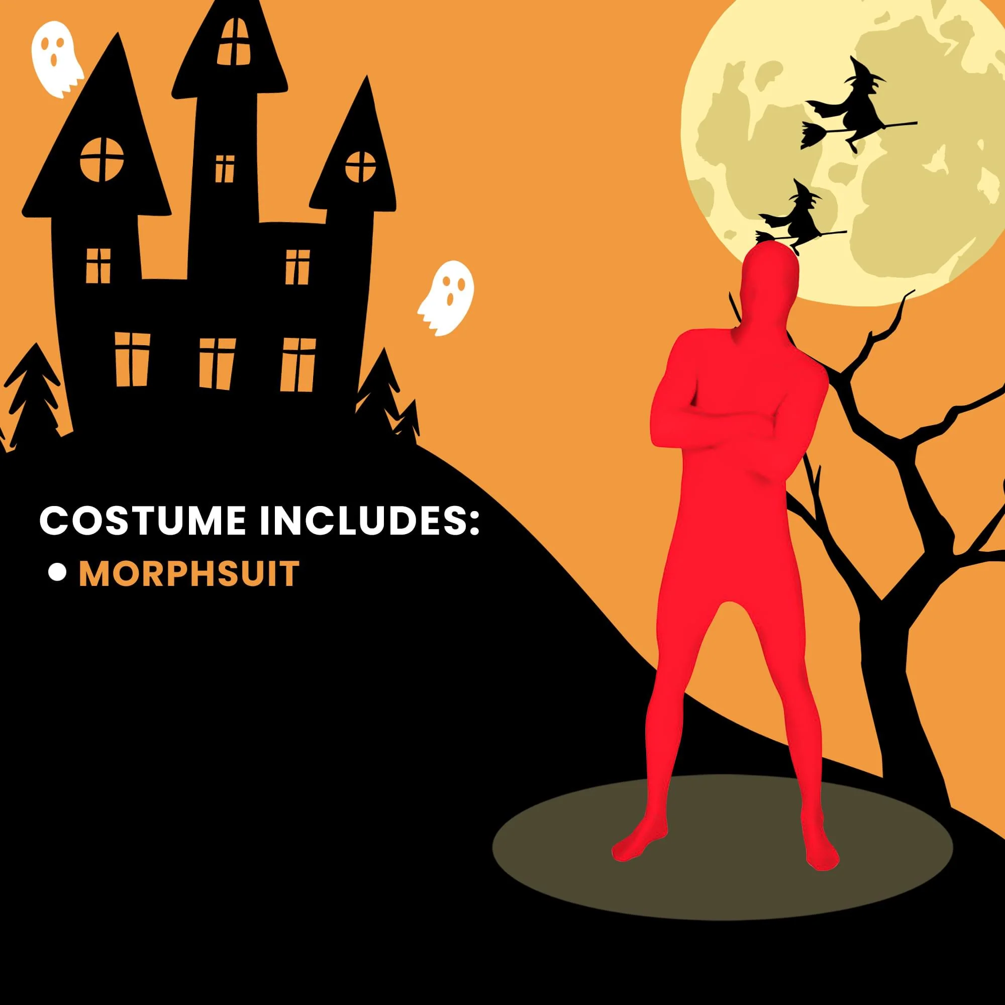 Red Adult Costume Morphsuit - Image 7