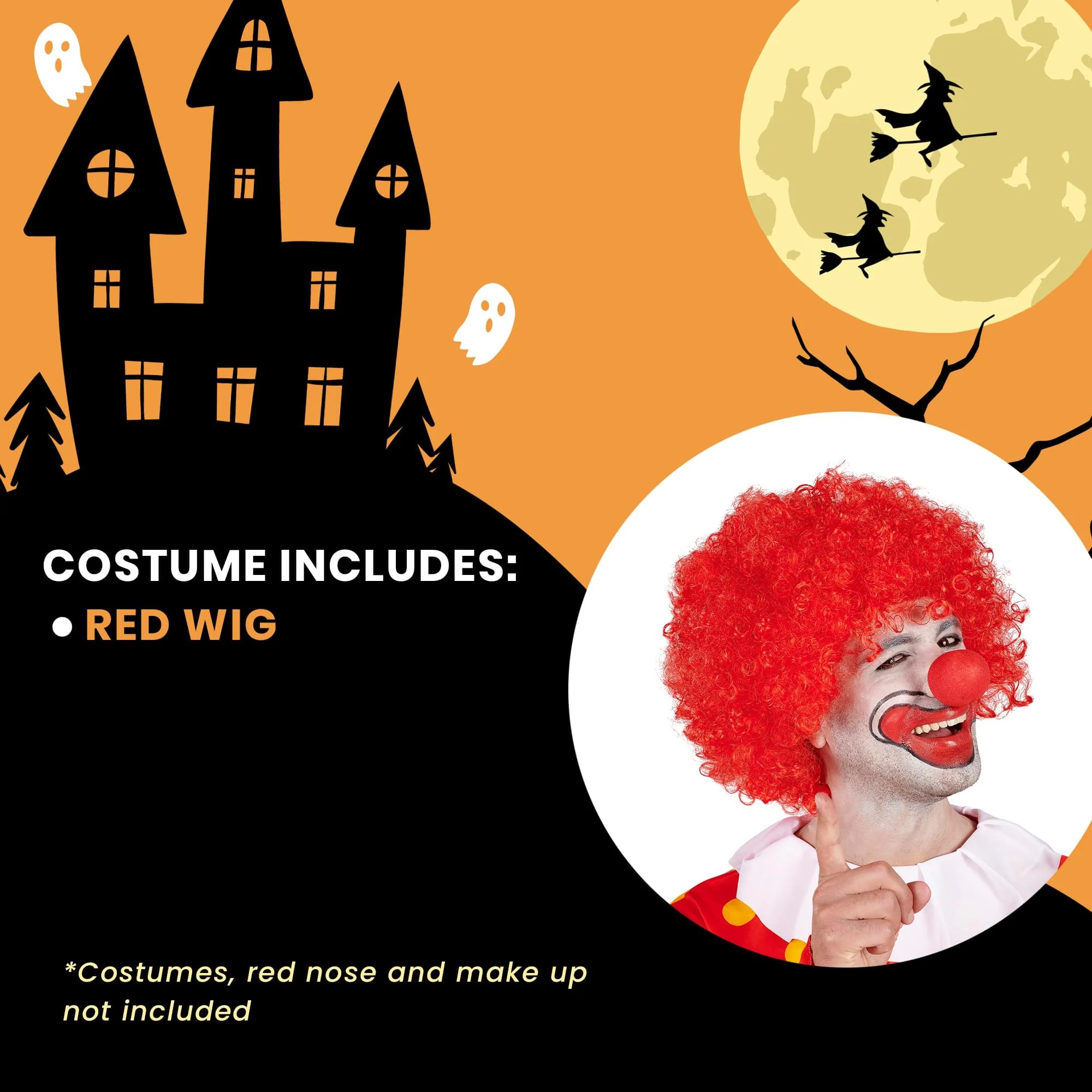 Red Afro Adult Costume Wig - Image 5