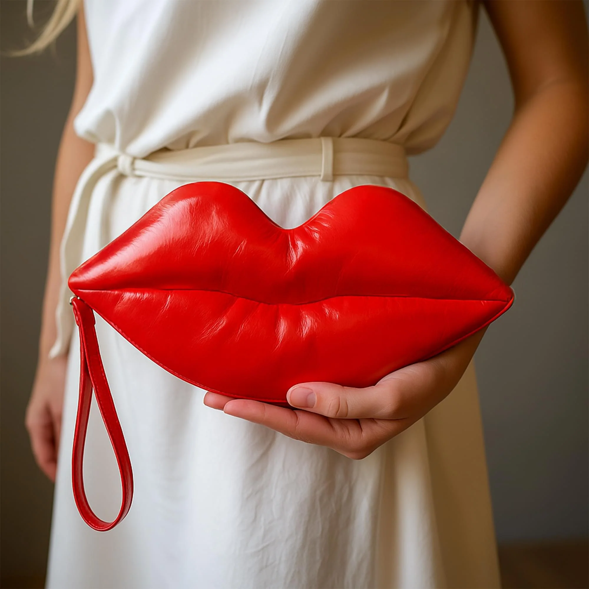 Red Lips Adult Costume Handbag - Image 4
