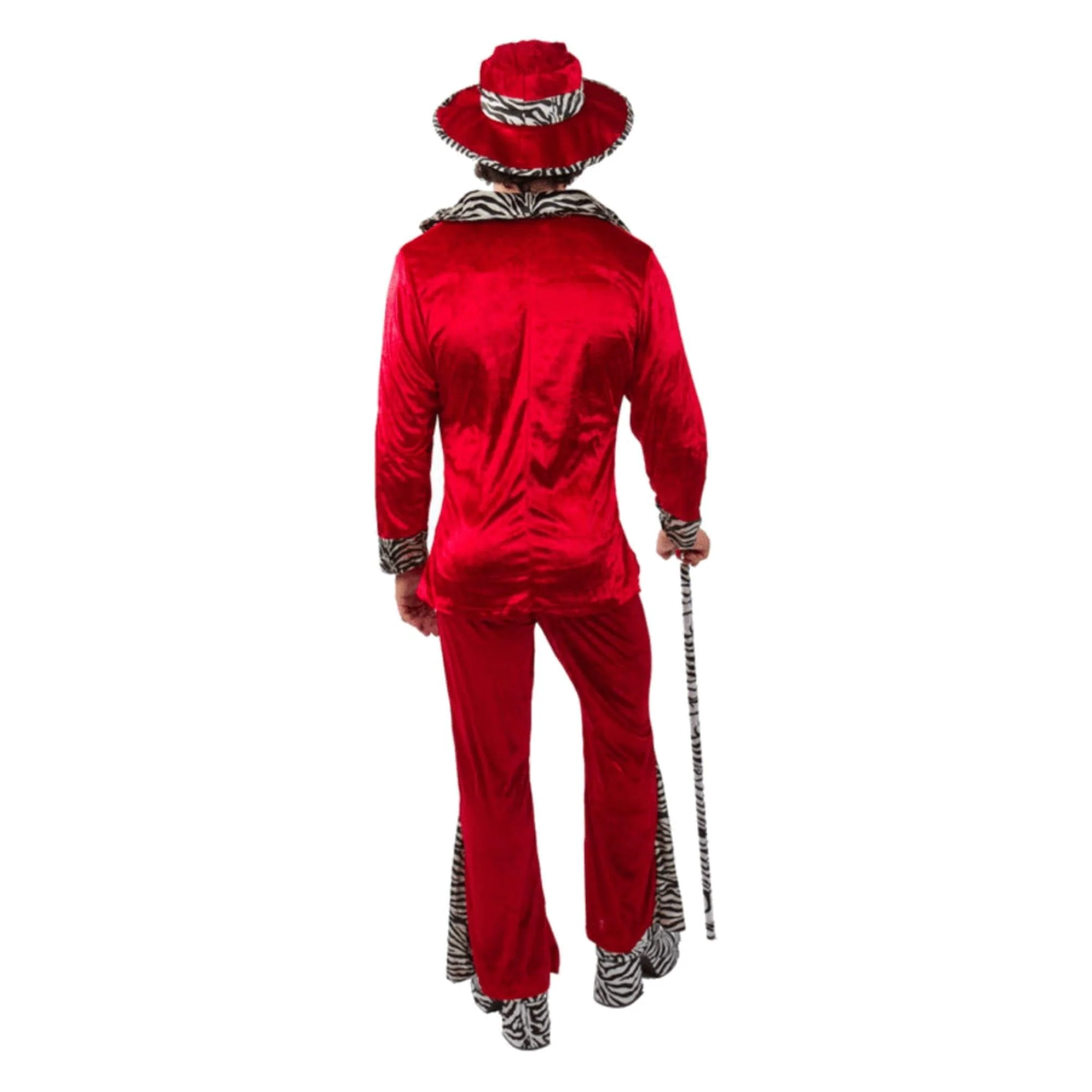 Red Pimp Adult Costume & Hat - Image 2