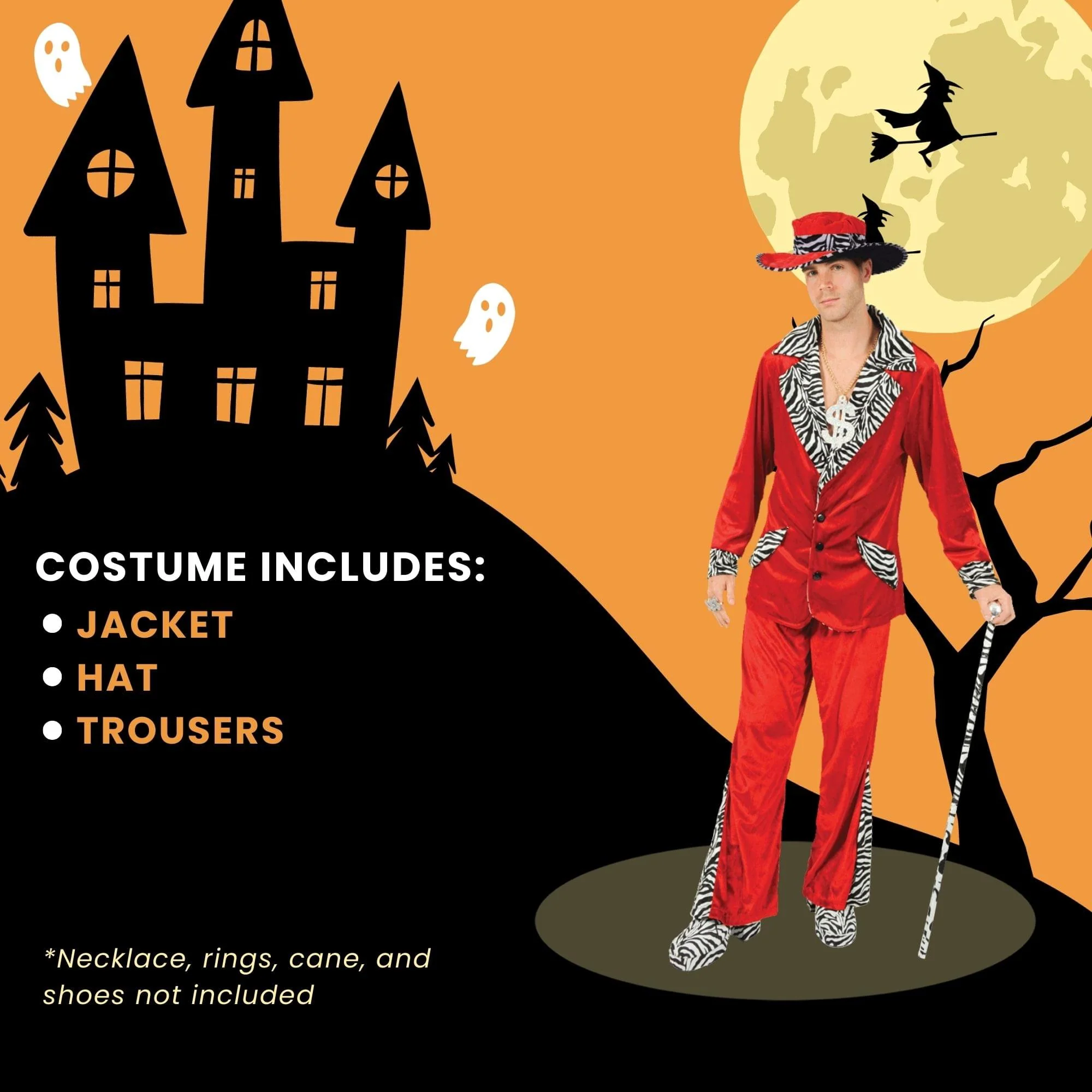 Red Pimp Adult Costume & Hat - Image 5