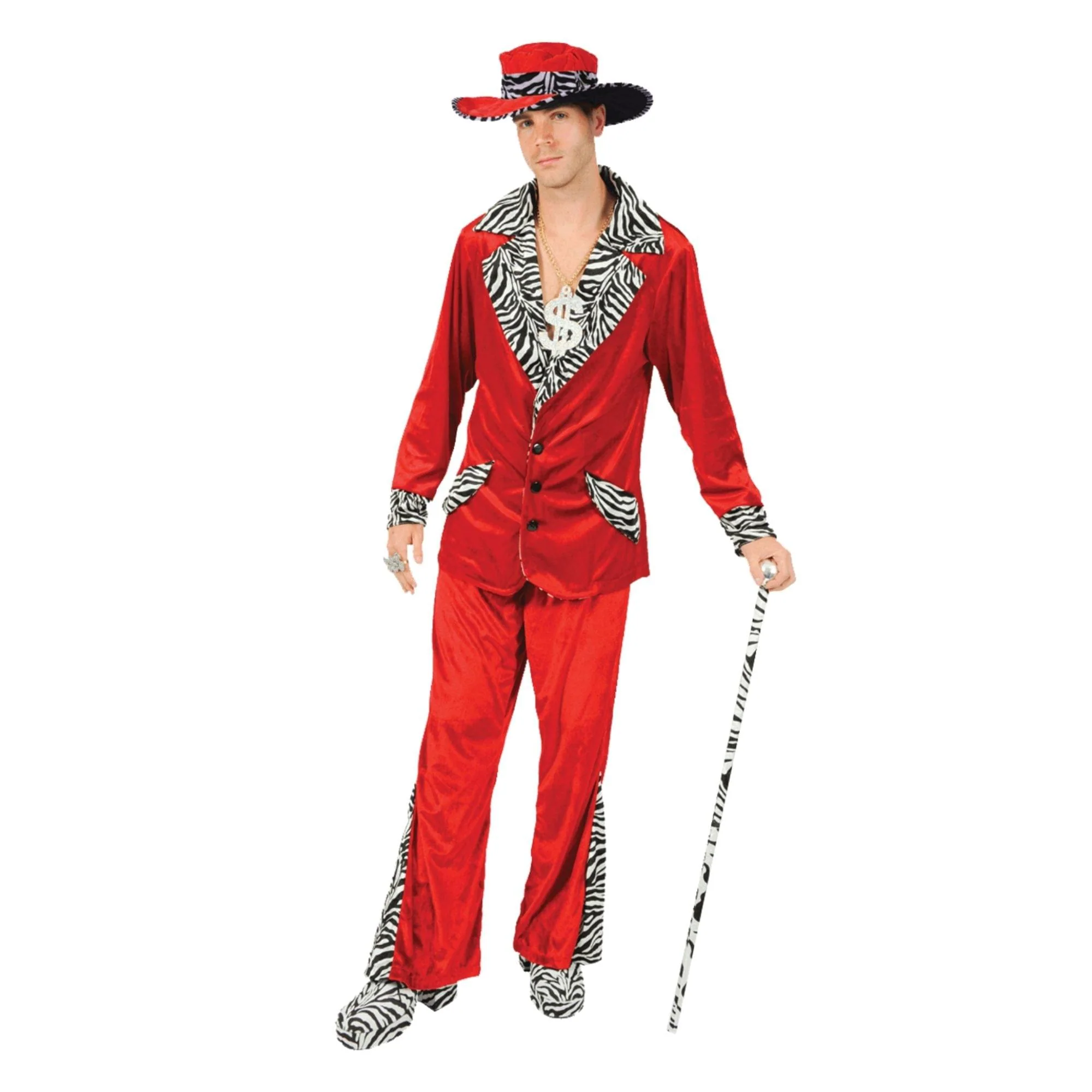 Red Pimp Adult Costume & Hat - Image 9