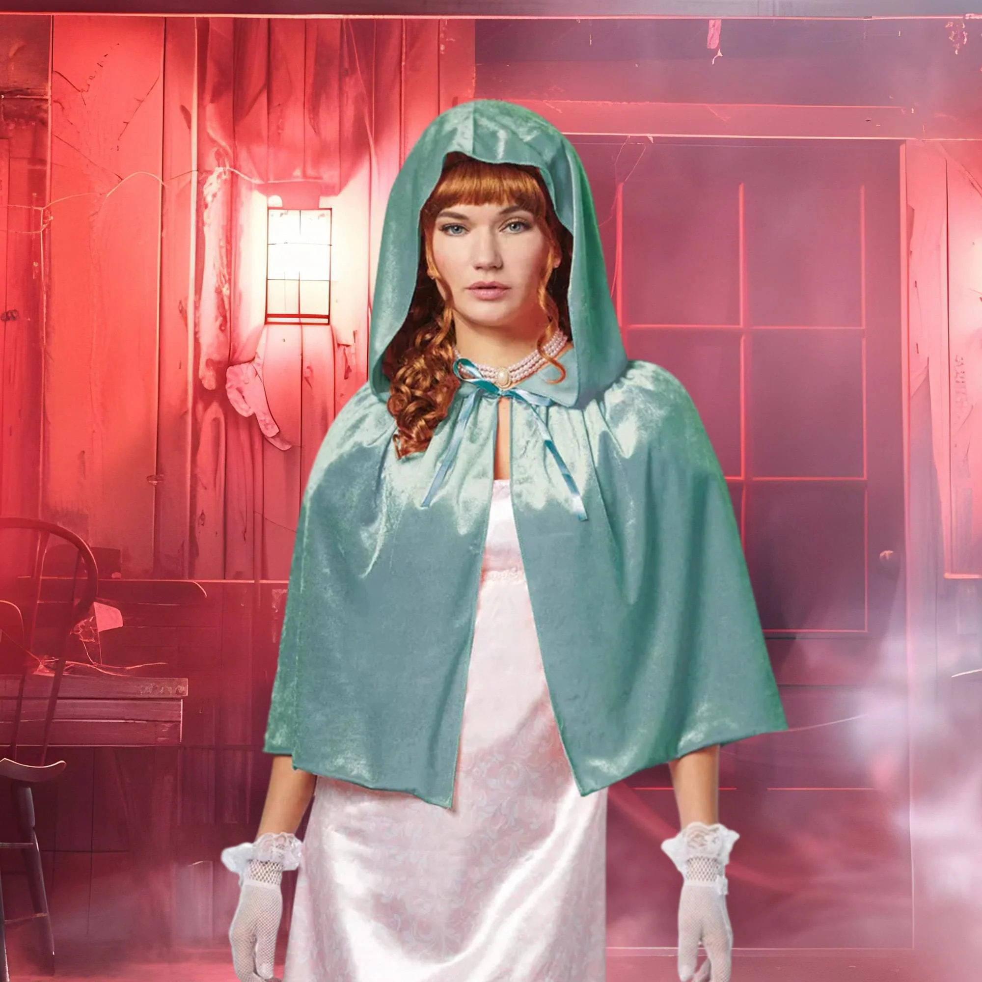 Regency Capelet Adult Costume Accessory | Teal - Image 2