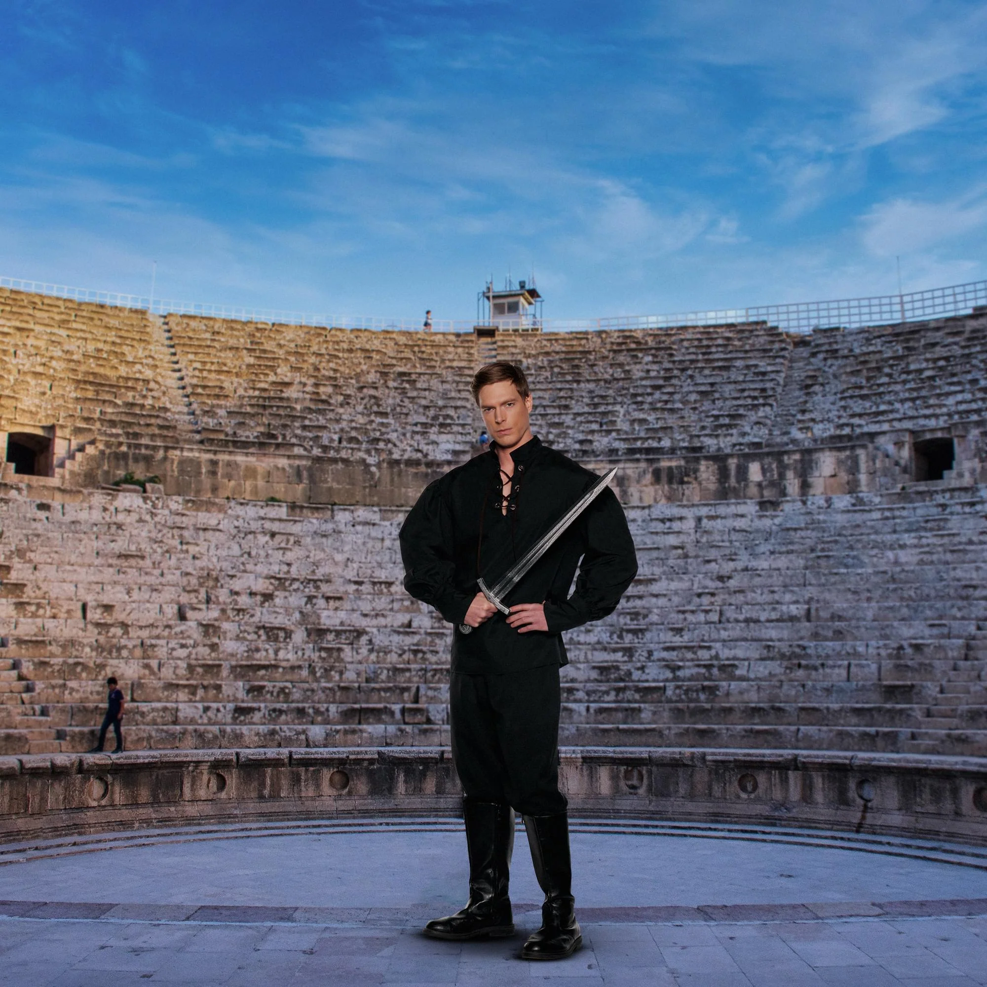 Renaissance Shirt- Black Adult Costume - Image 2