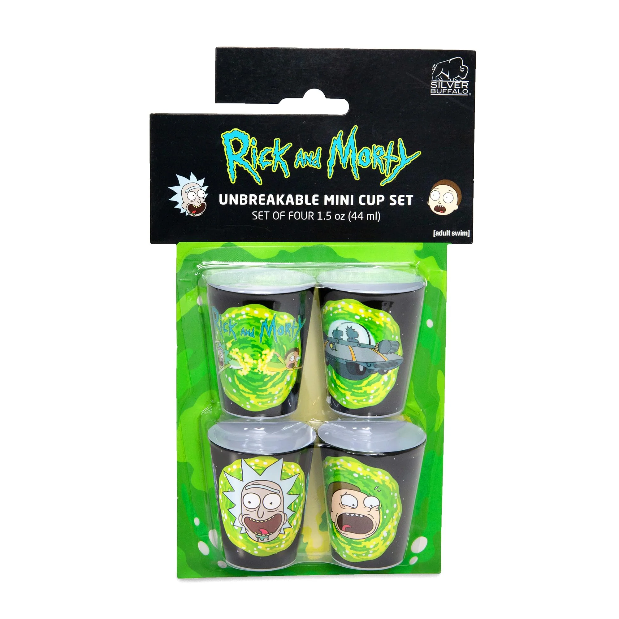 Rick and Morty 1.5-Ounce Plastic Mini Shot Glass Cups | Set of 4 - Image 2