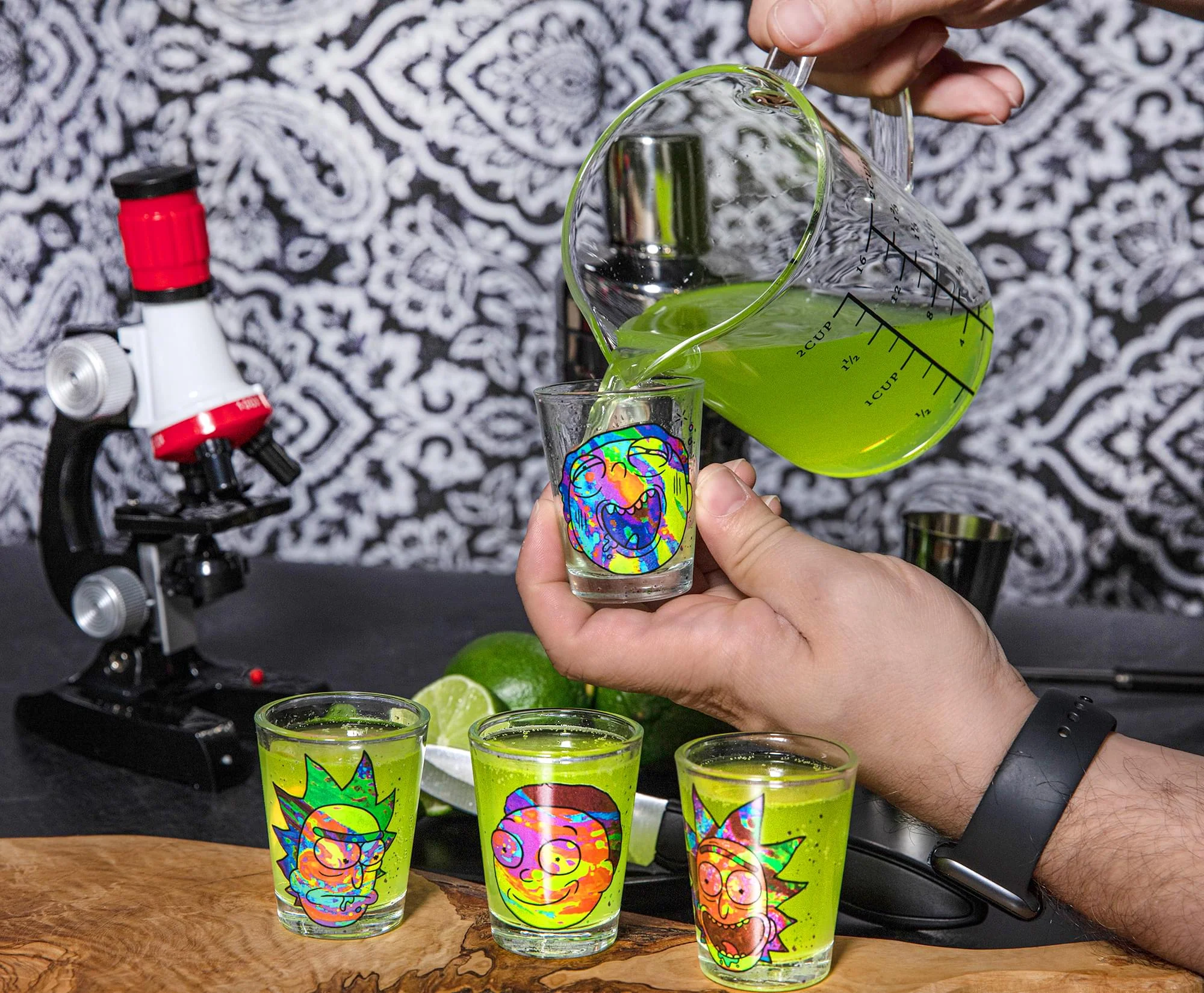 Rick and Morty Colorful Faces 2-Ounce Mini Shot Glasses | Set of 4 - Image 5