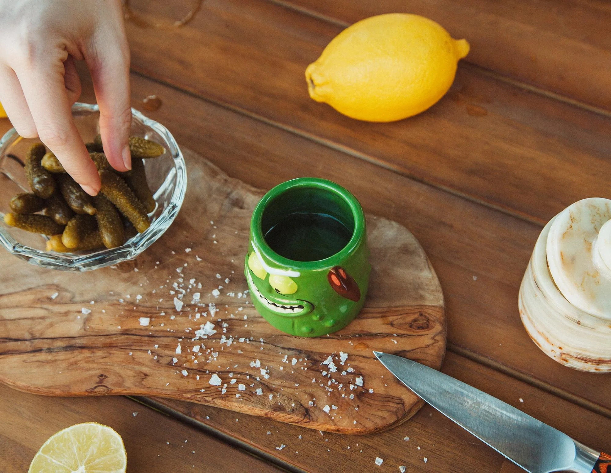 Rick and Morty Pickle Rick Sculpted Ceramic Mini Shot Glass | Holds 2 Ounces - Image 7