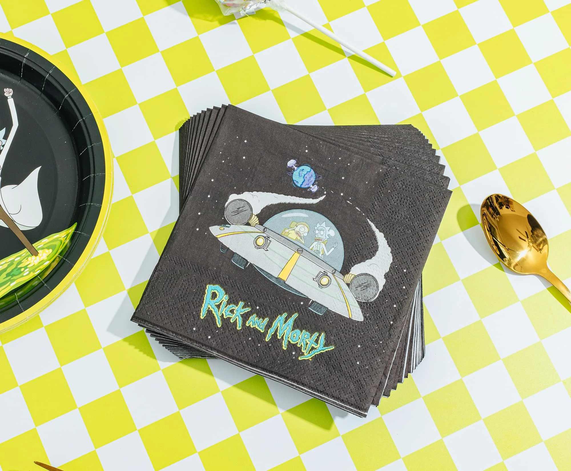 Rick and Morty Portal 60-Piece Party Tableware Set | Cups, Plates, Napkins - Image 7