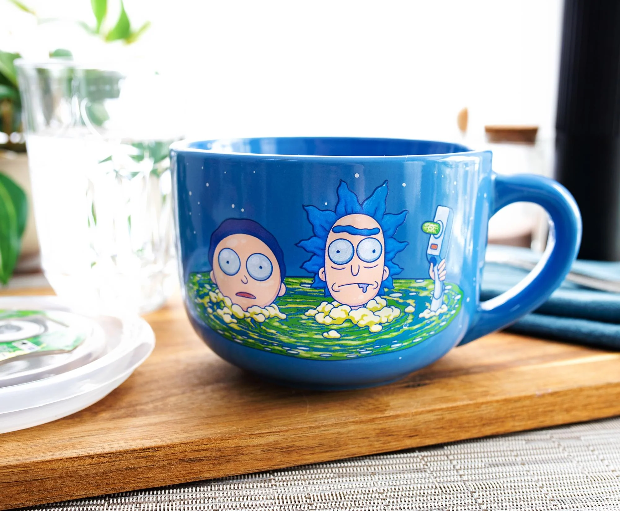 Rick and Morty Portal Heads Ceramic Soup Mug With Lid | Holds 24 Ounces - Image 5
