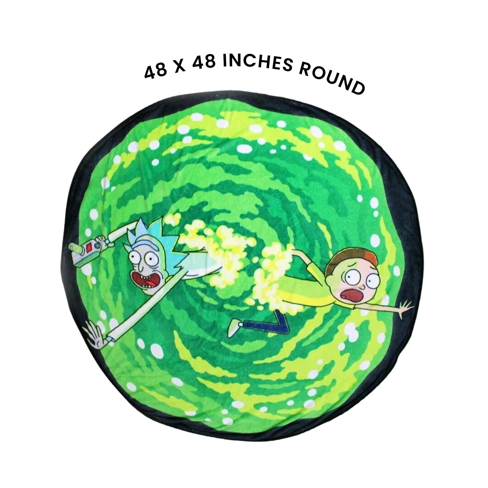 Rick and Morty Round Portal 48 Inch Fleece Throw Blanket - Image 3