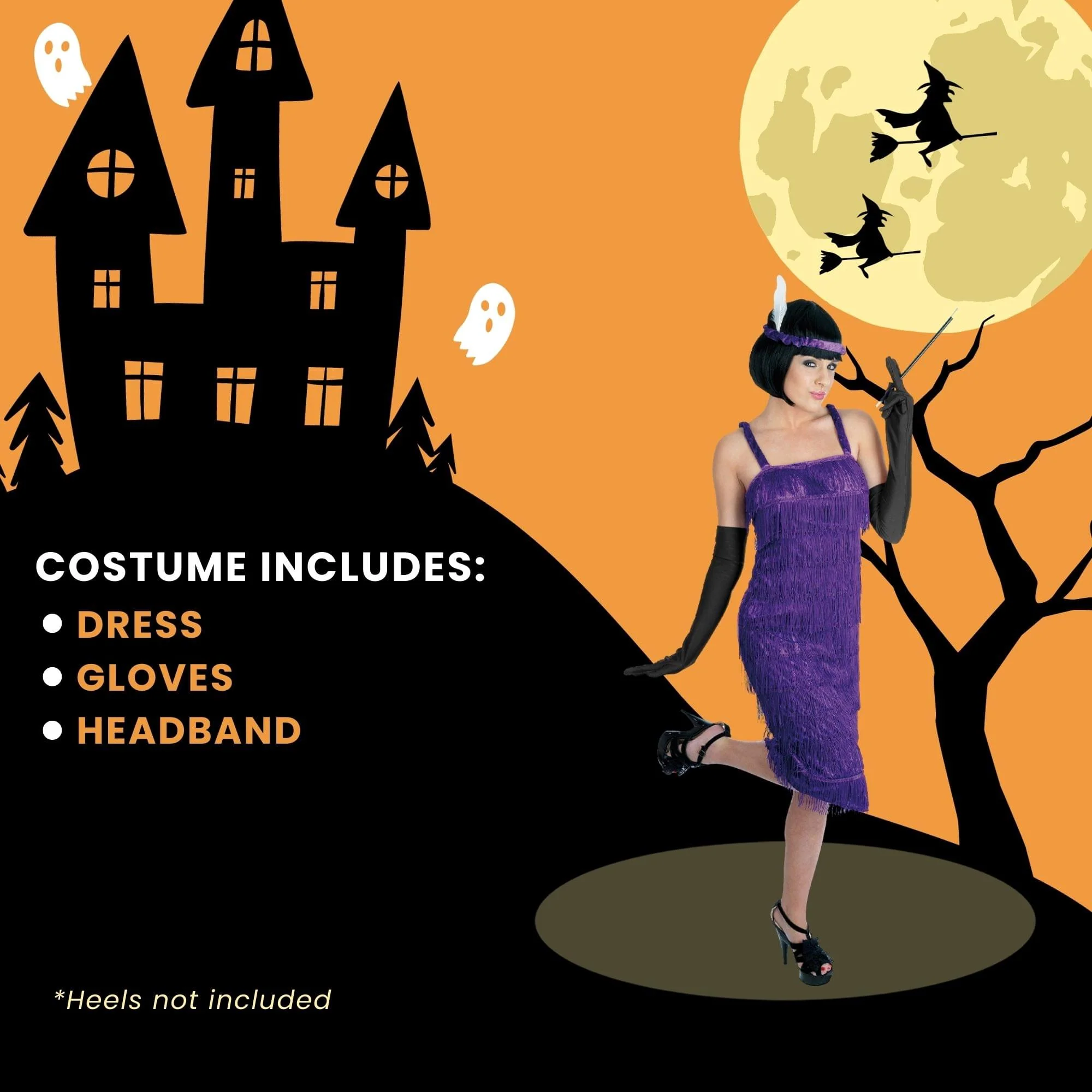 Roaring 20's Girl Adult Costume | Purple - Image 21