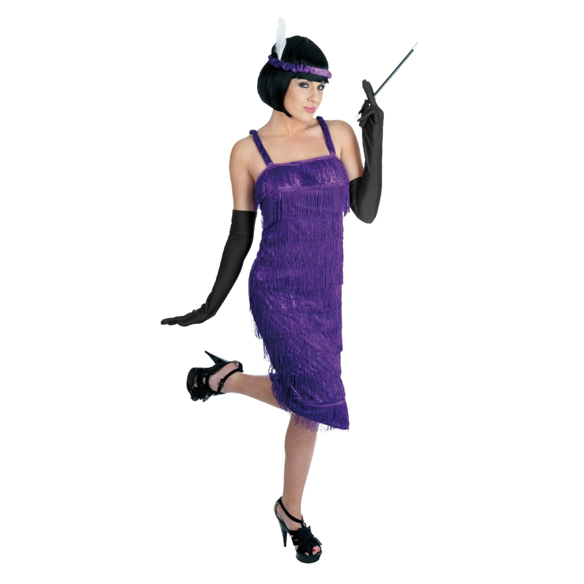Roaring 20's Girl Adult Costume | Purple - Image 9