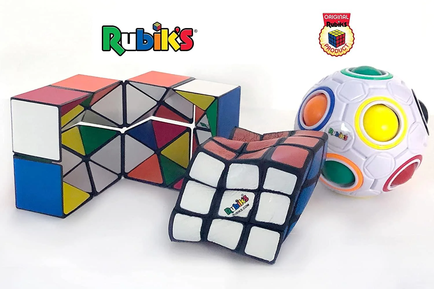 Rubiks 3 Piece Gift Set | Rainbow Ball | Squishy Cube | Magic Star - Image 2