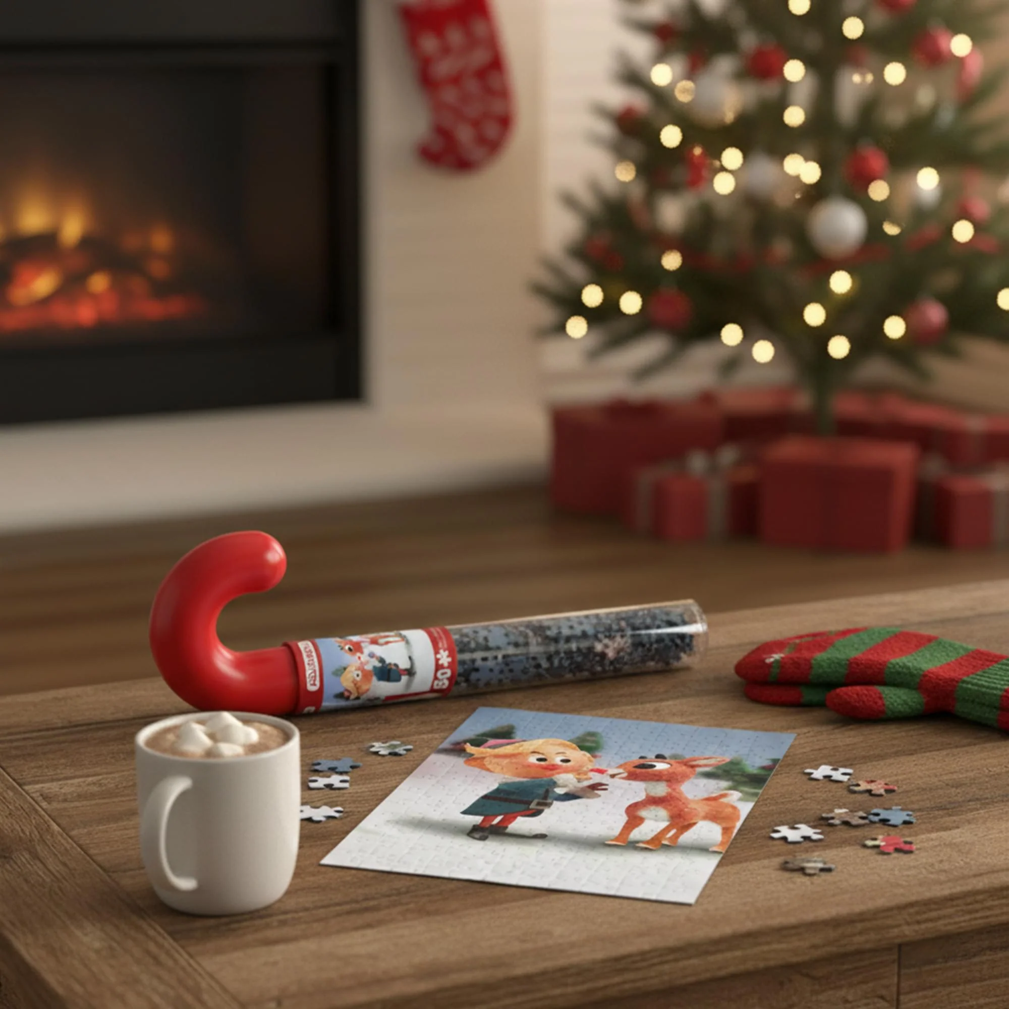Rudolph The Red-Nosed Reindeer 150 Piece Candy Cane Micro Jigsaw Puzzle - Image 5