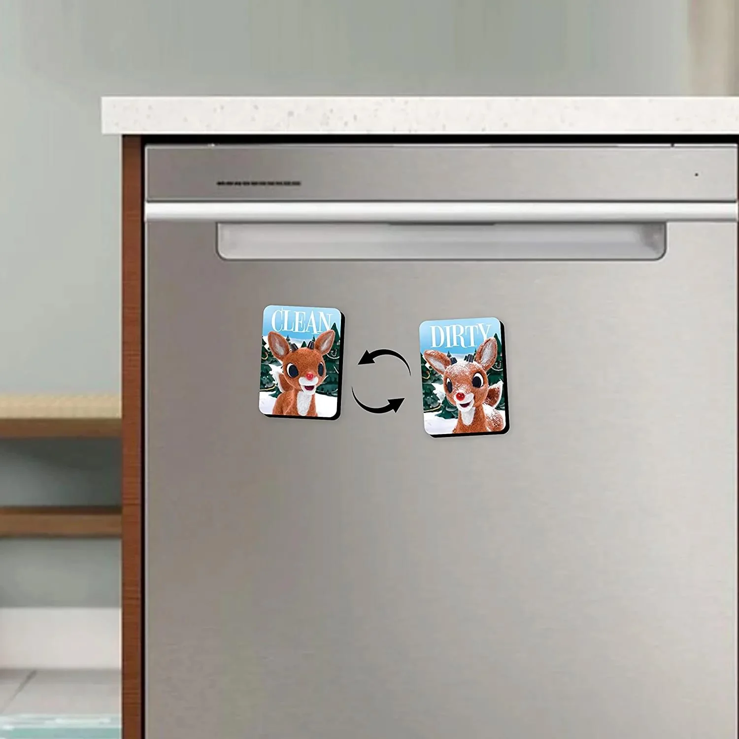 Rudolph the Red-Nosed Reindeer Double Sided Dishwasher Magnet - Image 4