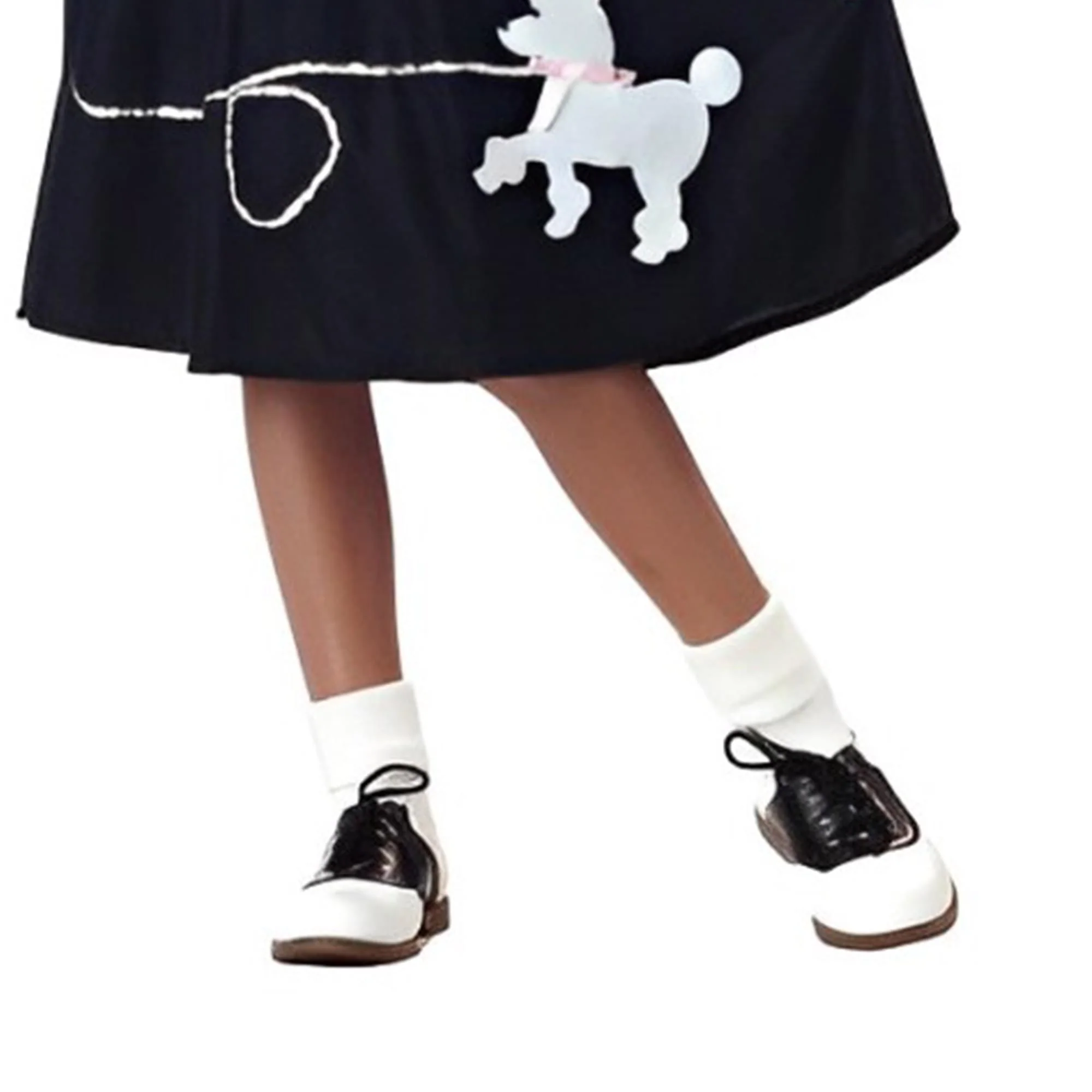 Saddle Shoe 1" Heel Child Shoes, White/Black - Image 4