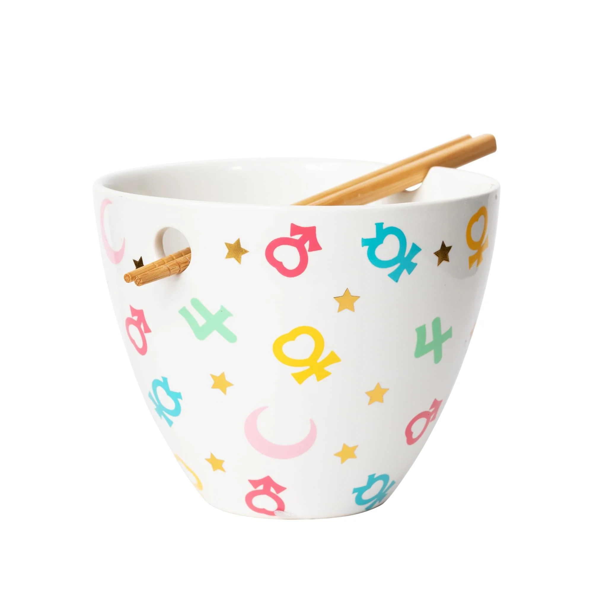 Sailor Moon Symbols 16 Ounce Ramen Bowl with Chopsticks - Image 2
