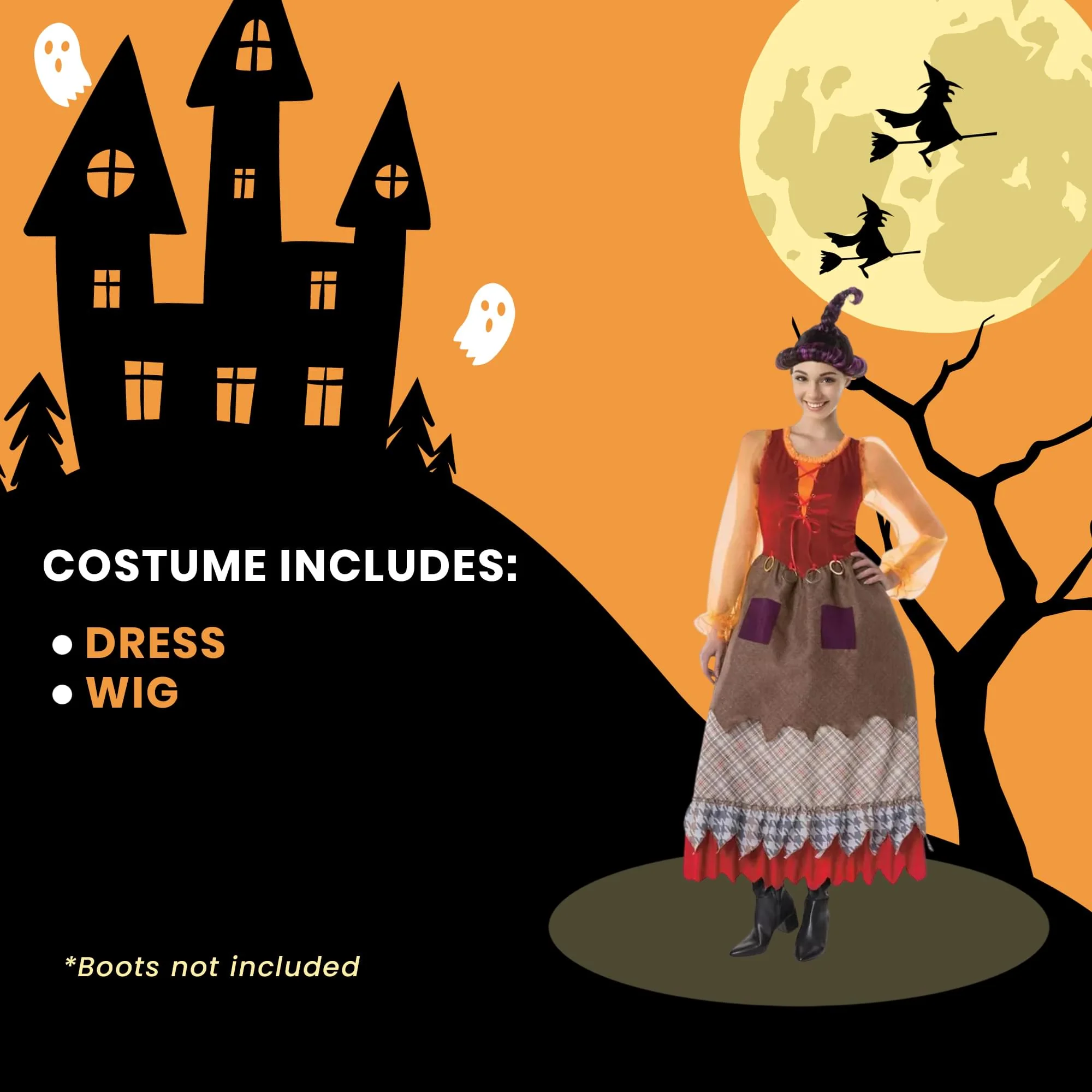 Salem Goofy Witch Hocus Pocus Inspired Adult Costume - Image 6