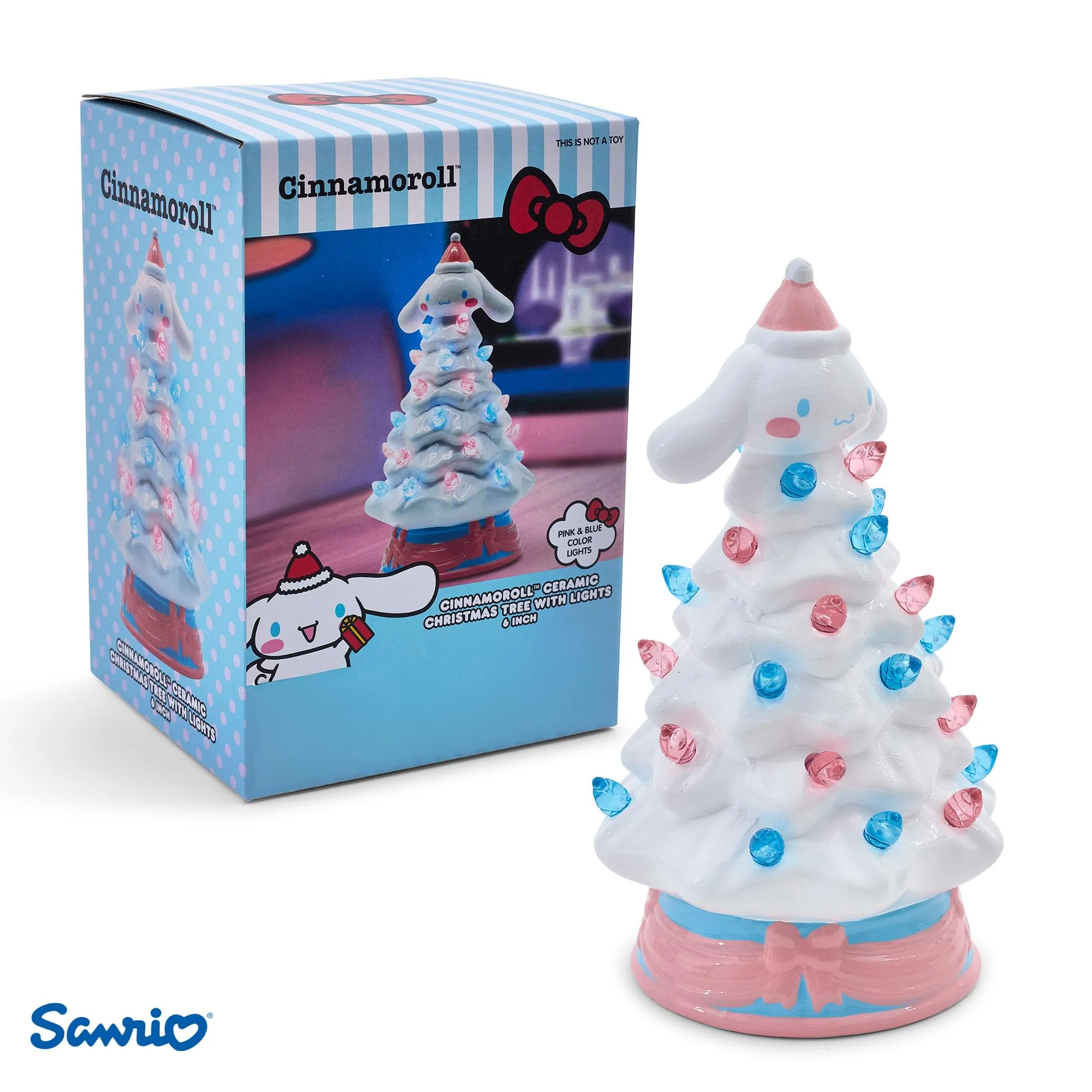 Sanrio Cinnamoroll Light-Up Ceramic Christmas Tree | 6 Inches Tall - Image 2
