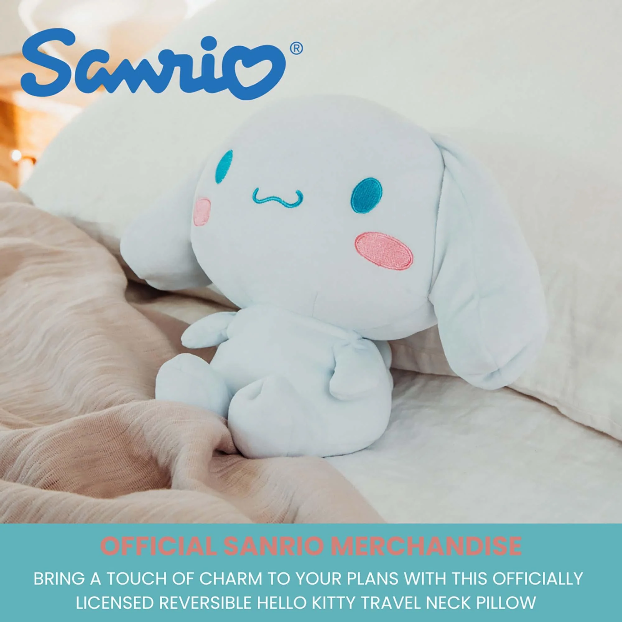 Sanrio Cinnamoroll Reversible Neck Roll Pillow and Plush Toy - Image 9